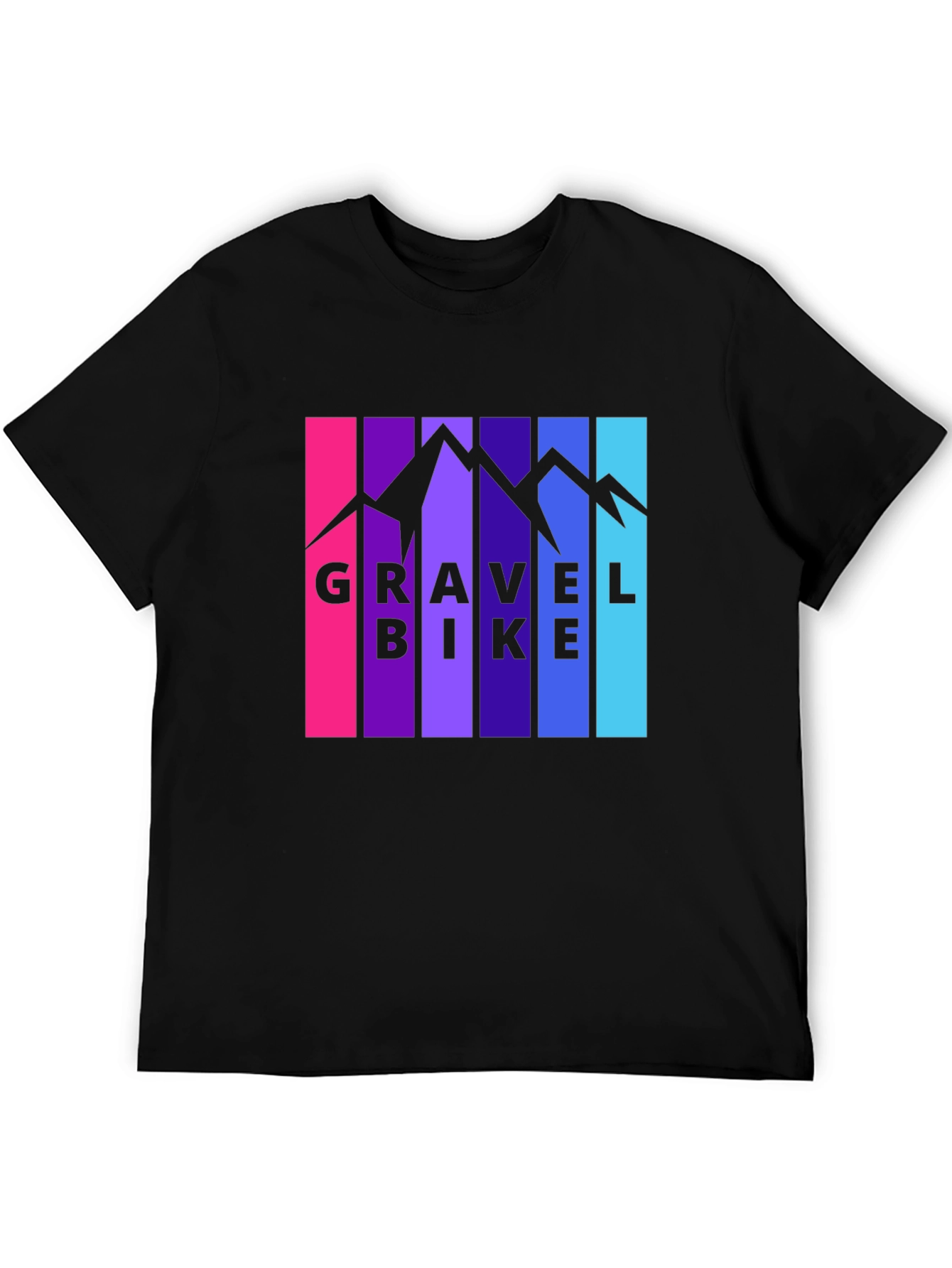 Gravel Bike Mountain Graphic T-Shirt - Black