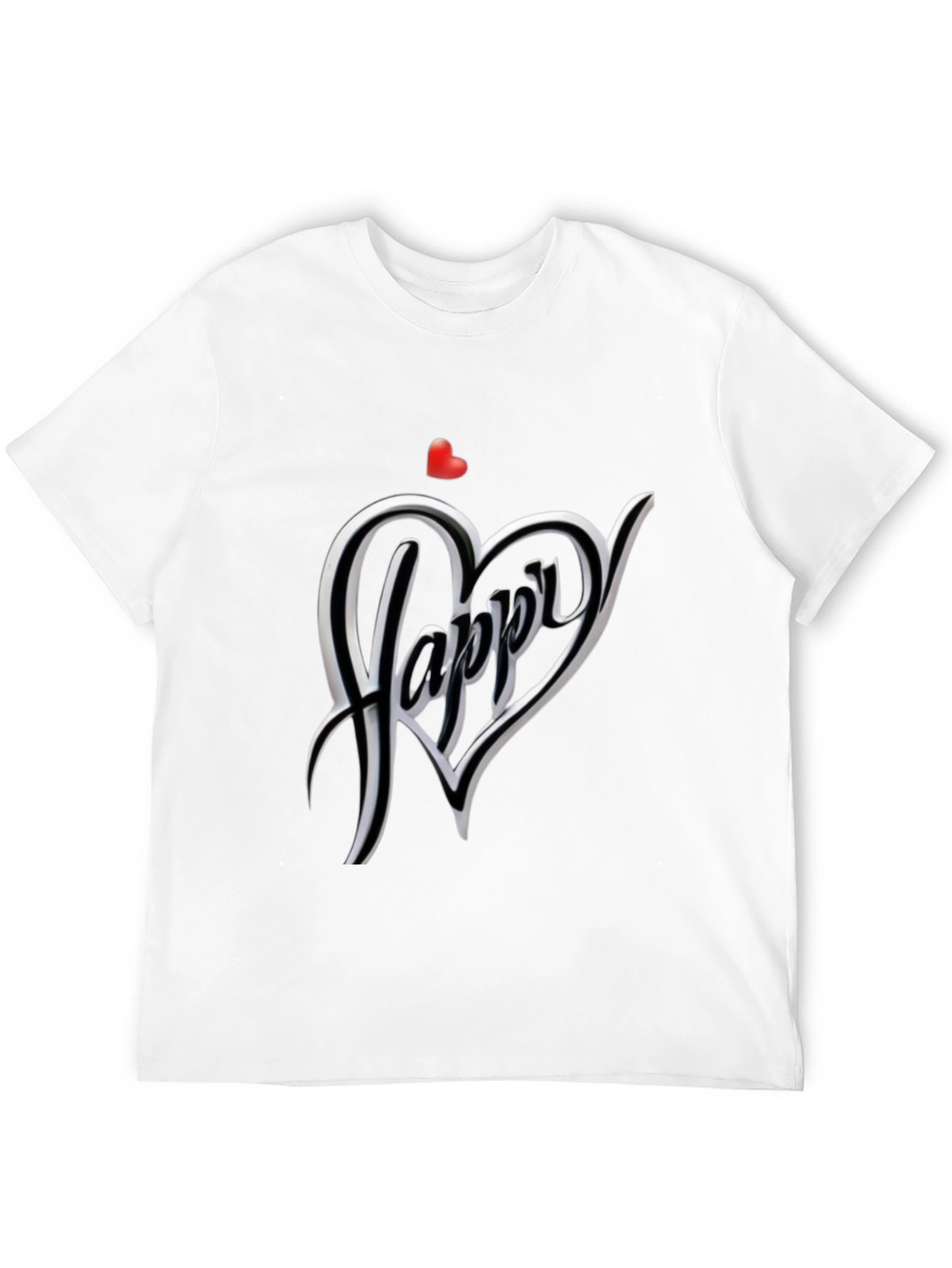 Stylish Black T-Shirt with Heart Graphic