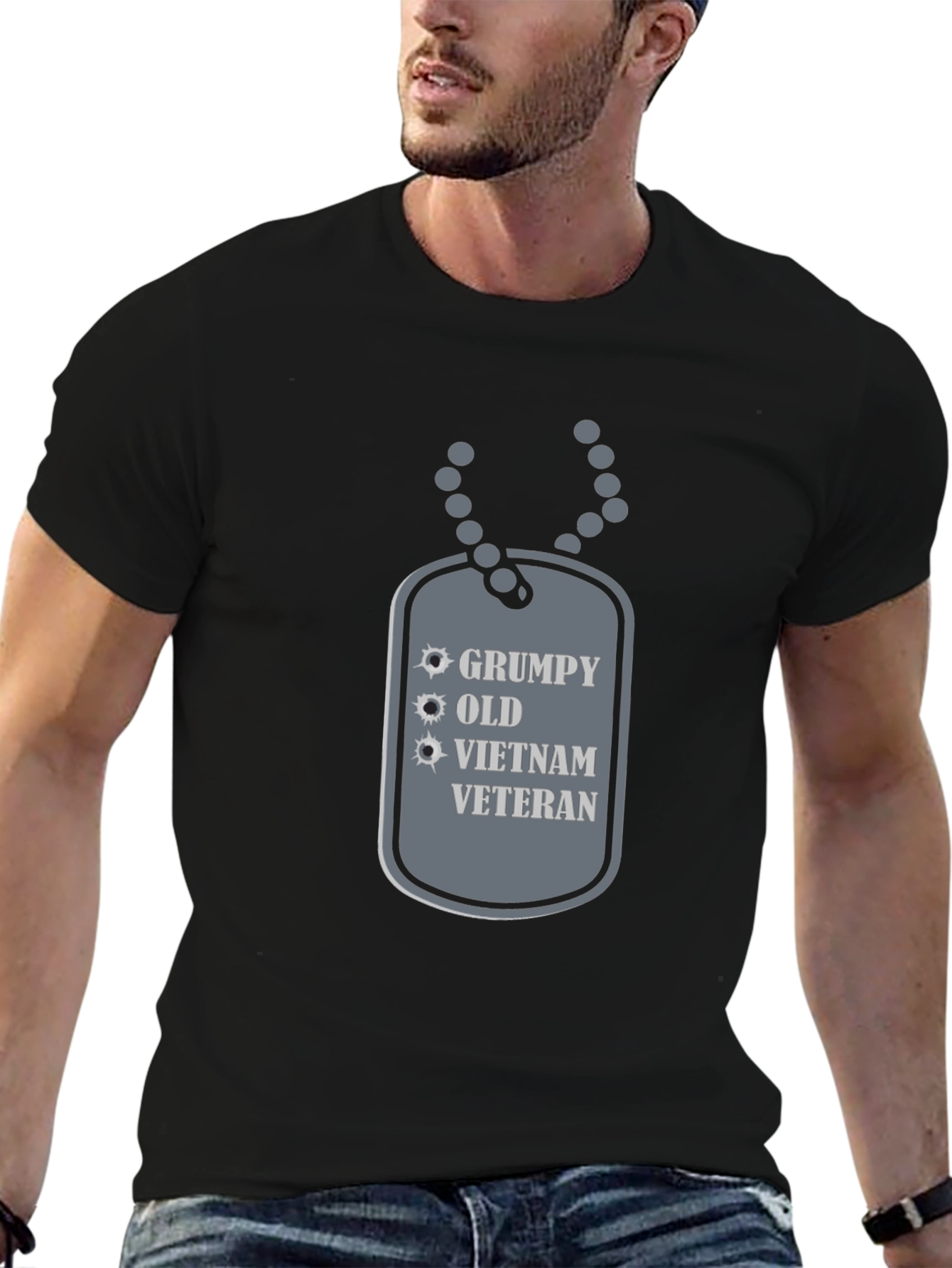 Grumpy Old Vietnam Veteran Graphic Tee - Black