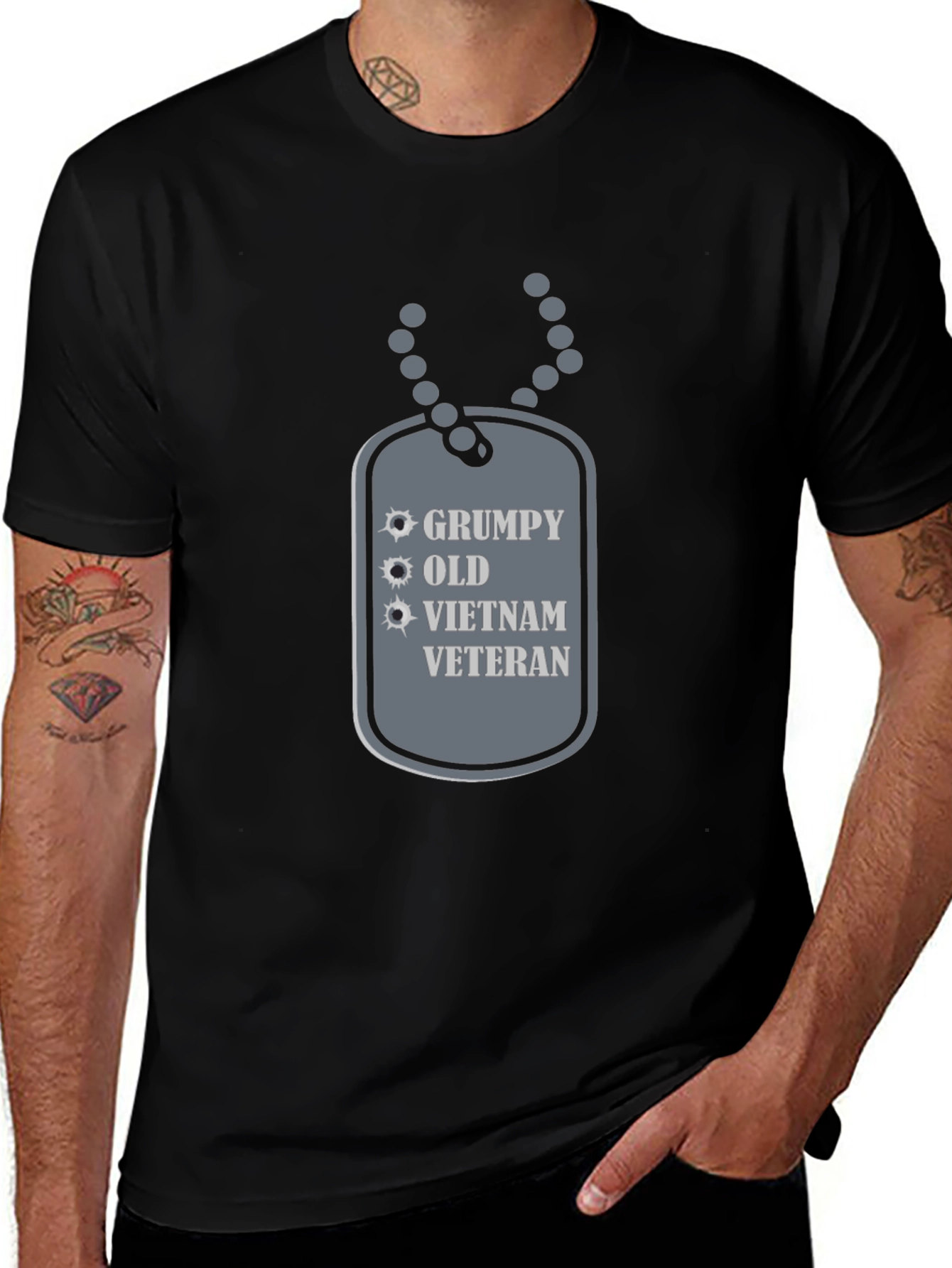Grumpy Old Vietnam Veteran Graphic Tee - Black