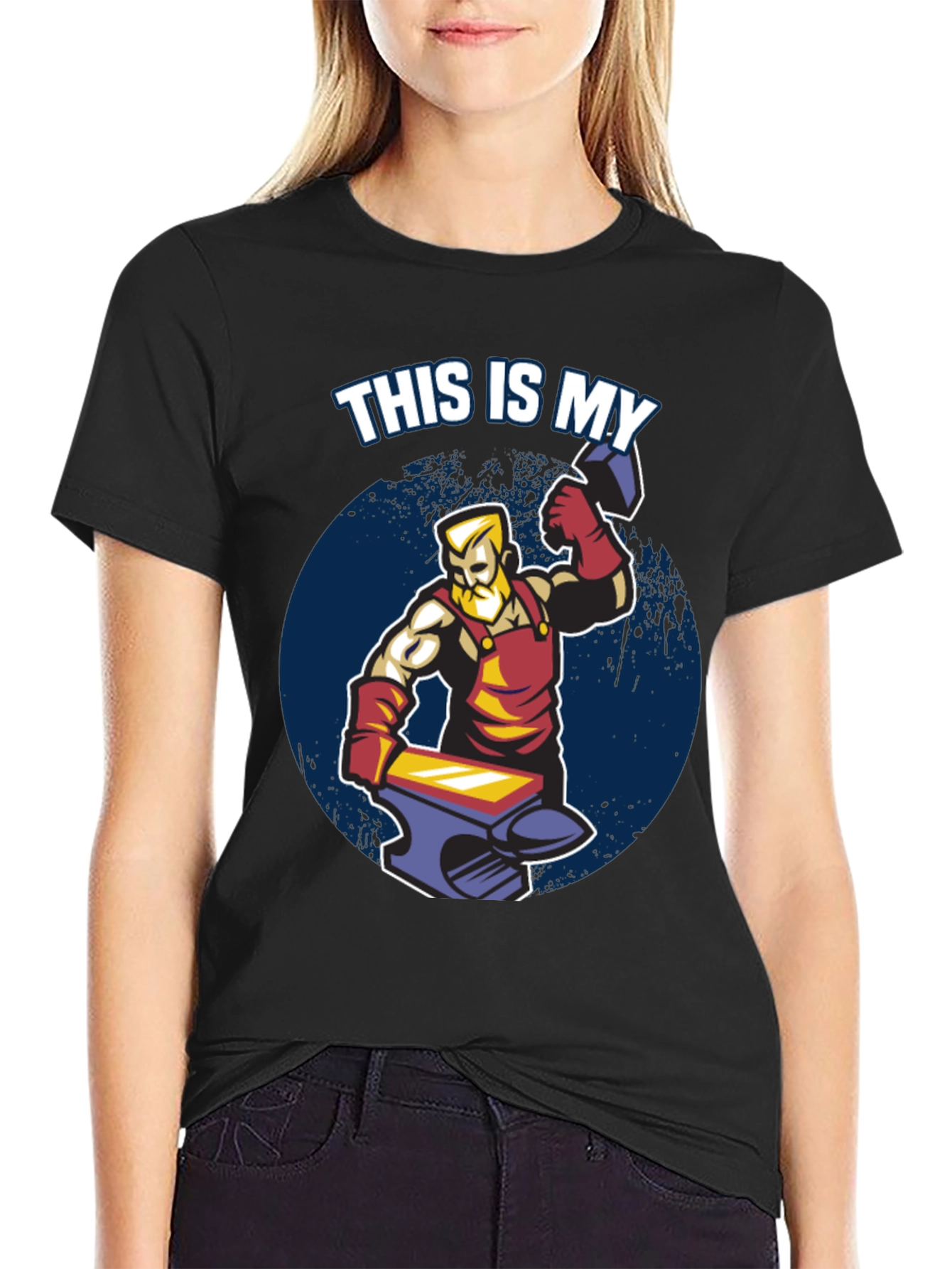Blacksmith Hammer Anvil Graphic T-Shirt