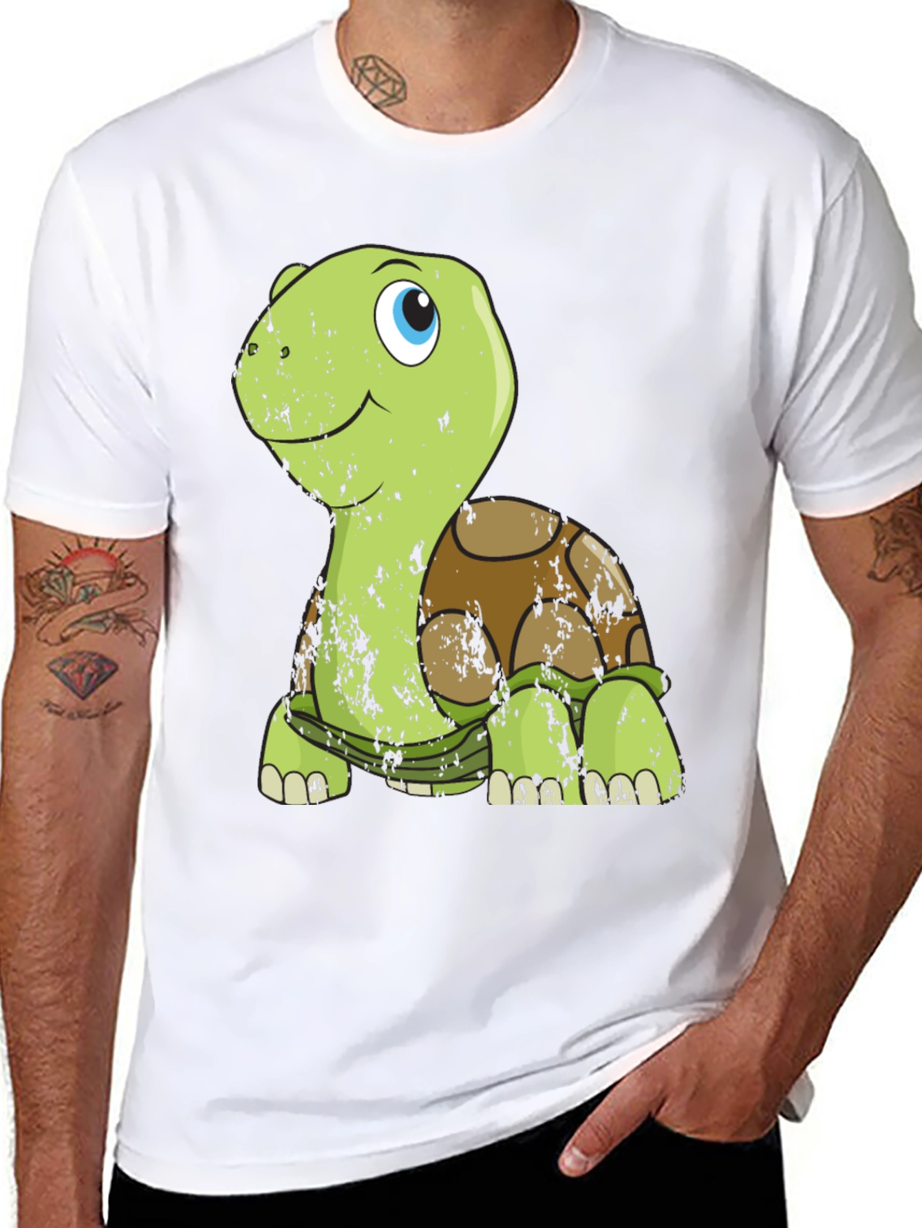 Cartoon Turtle Graphic Tee - Fun & Unique