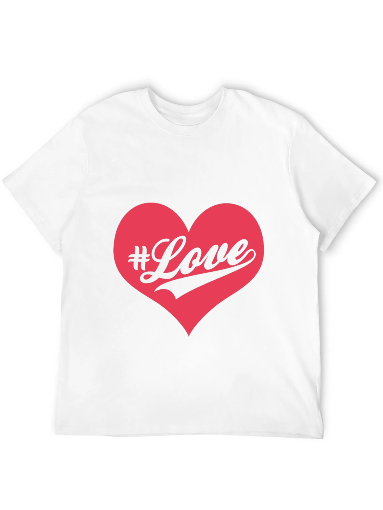 #Love Heart Graphic Black T-Shirt