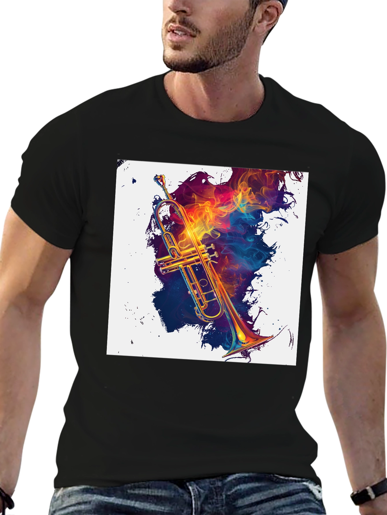 Musical Fire Trumpet Graphic Tee