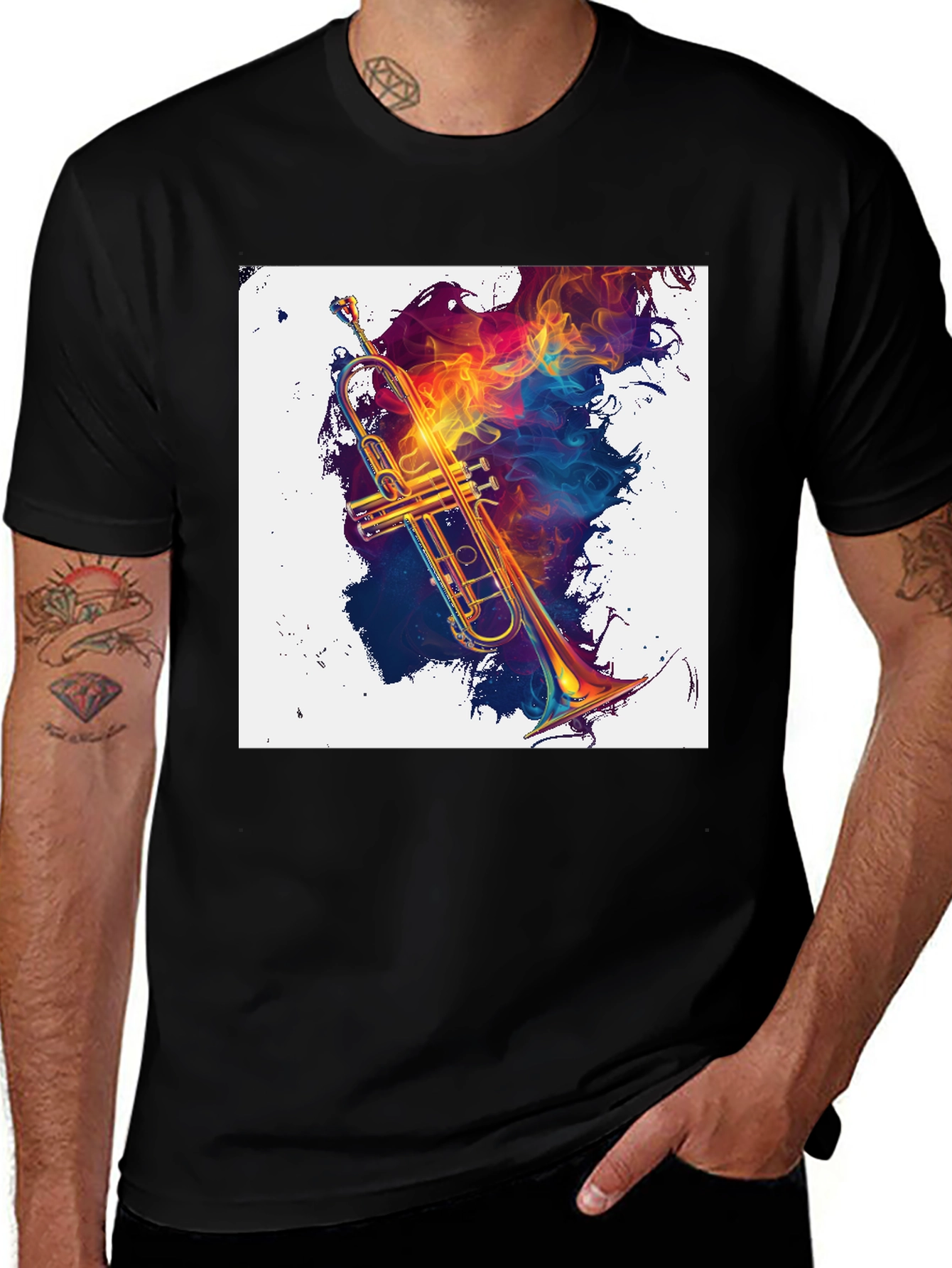 Musical Fire Trumpet Graphic Tee
