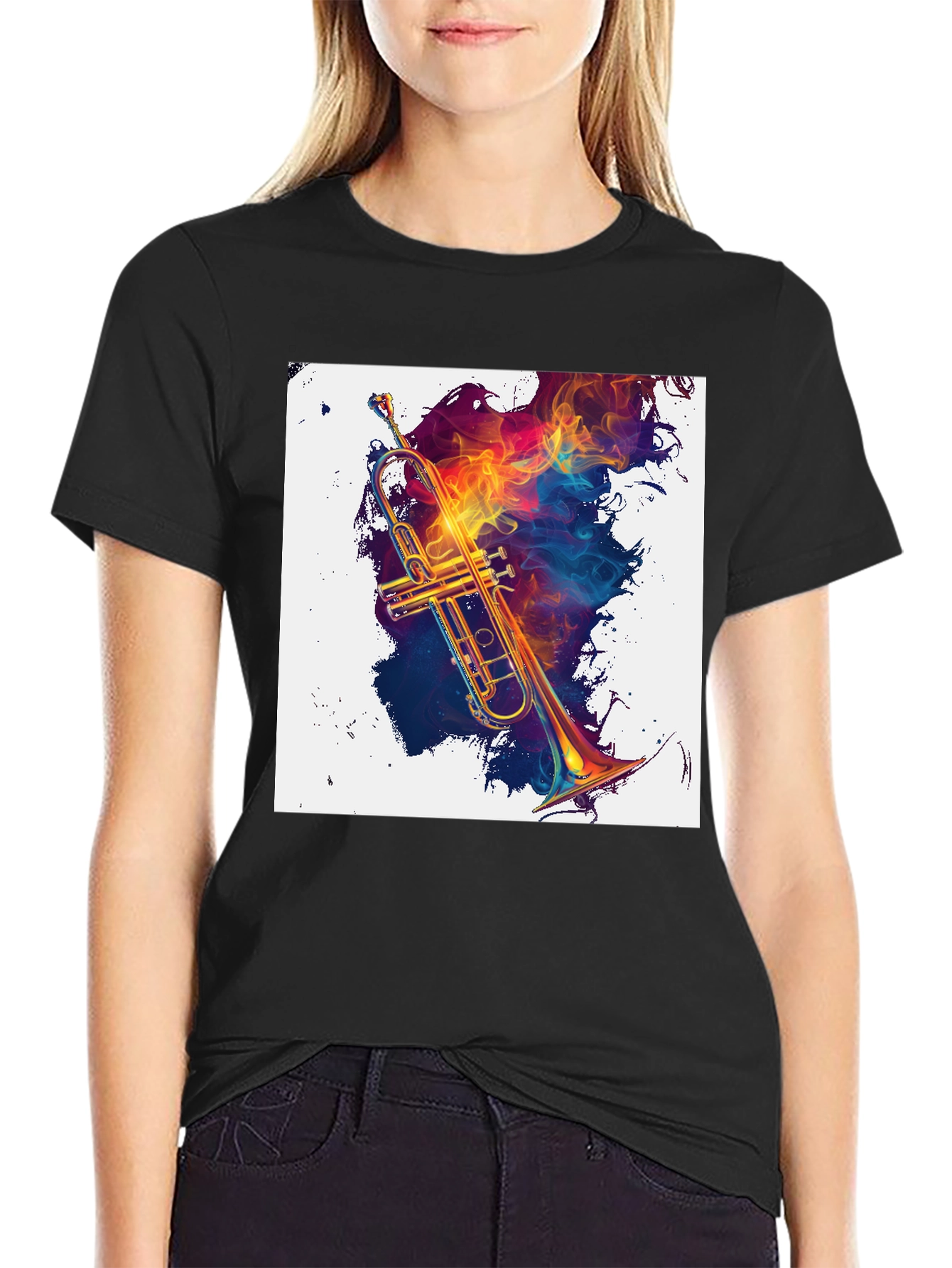 Musical Fire Trumpet Graphic Tee