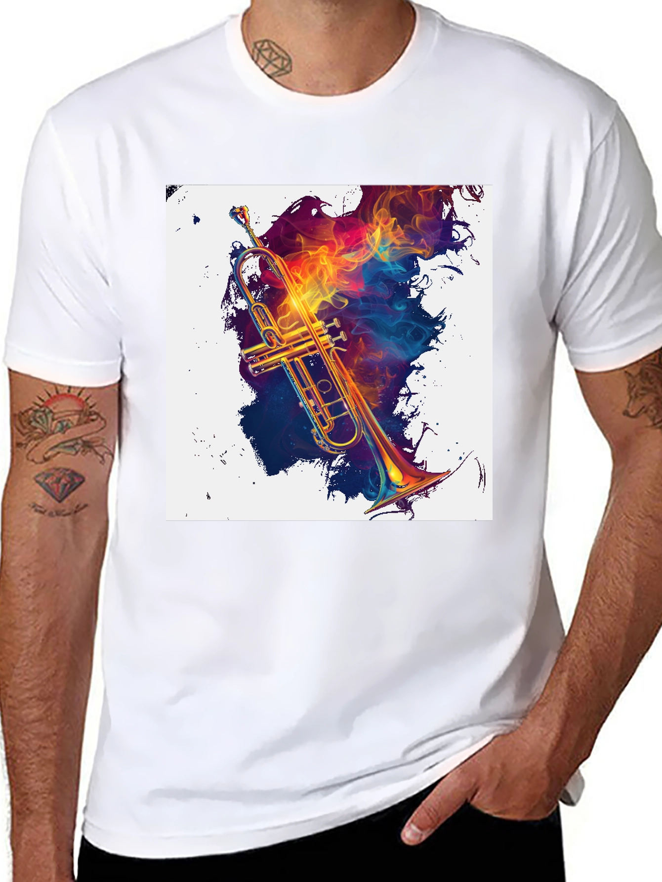 Musical Fire Trumpet Graphic Tee
