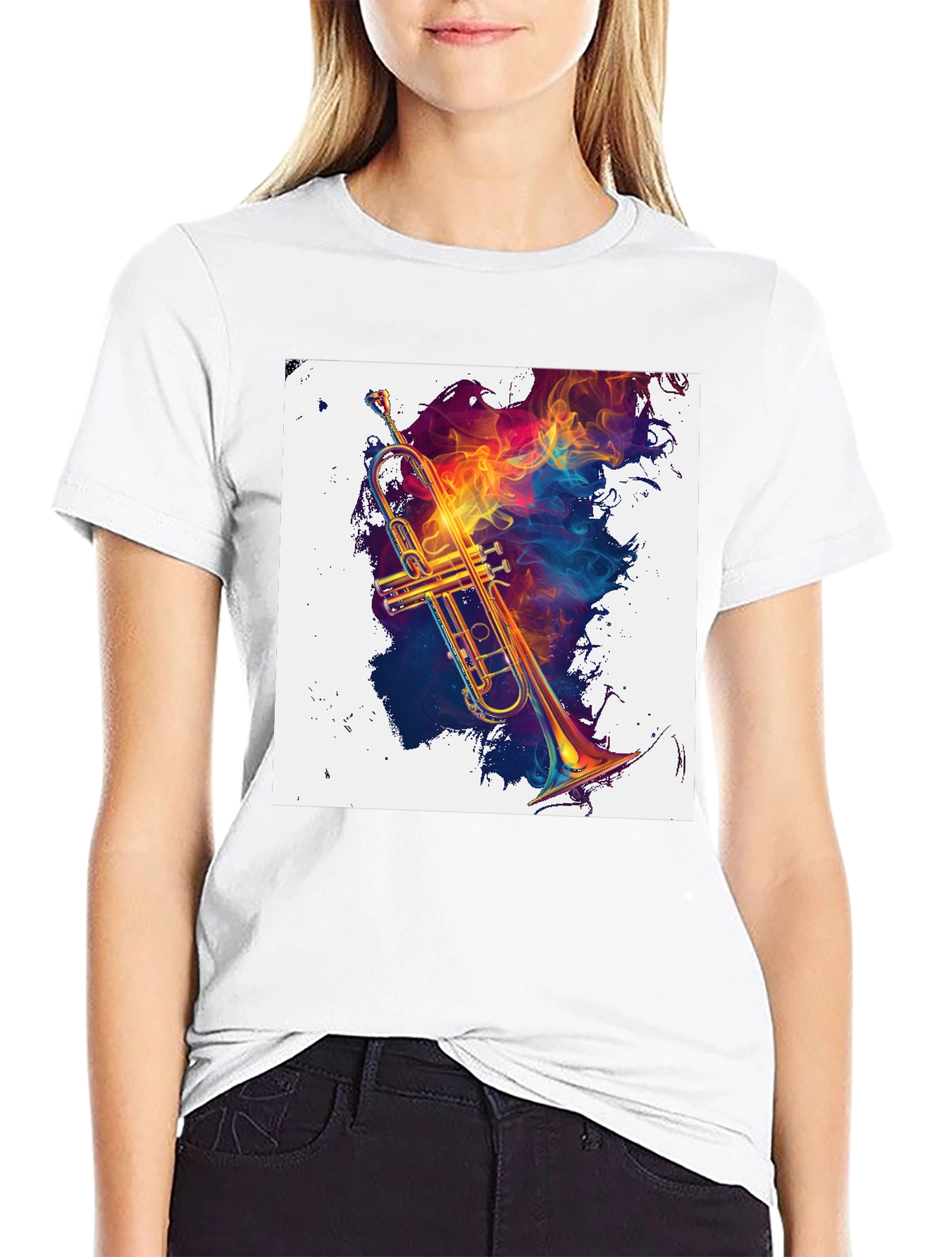 Musical Fire Trumpet Graphic Tee