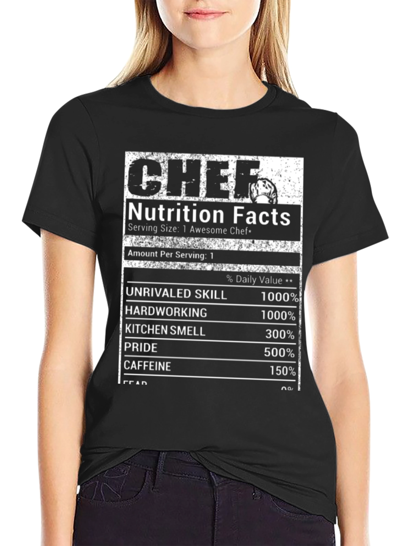 Chef Nutrition Facts Black T-Shirt
