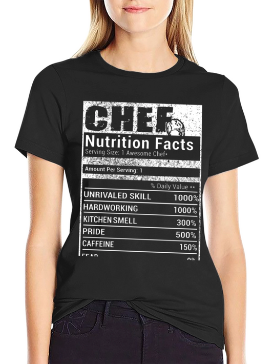 Chef Nutrition Facts Black T-Shirt