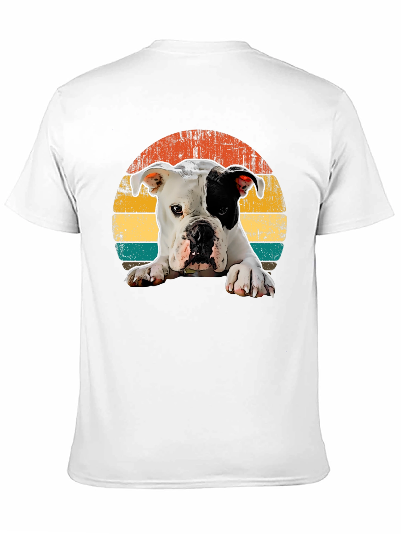 Dog Graphic Tee - Retro Sunset Style
