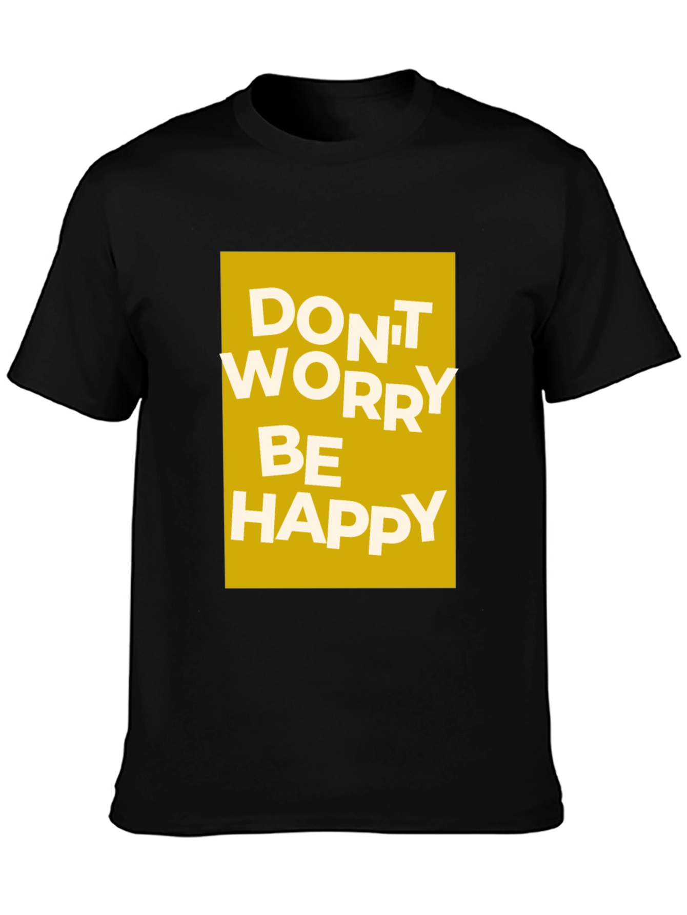 Dont Worry Be Happy Graphic Tee - Black
