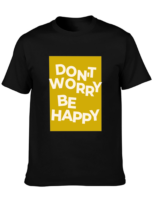 Dont Worry Be Happy Graphic Tee - Black