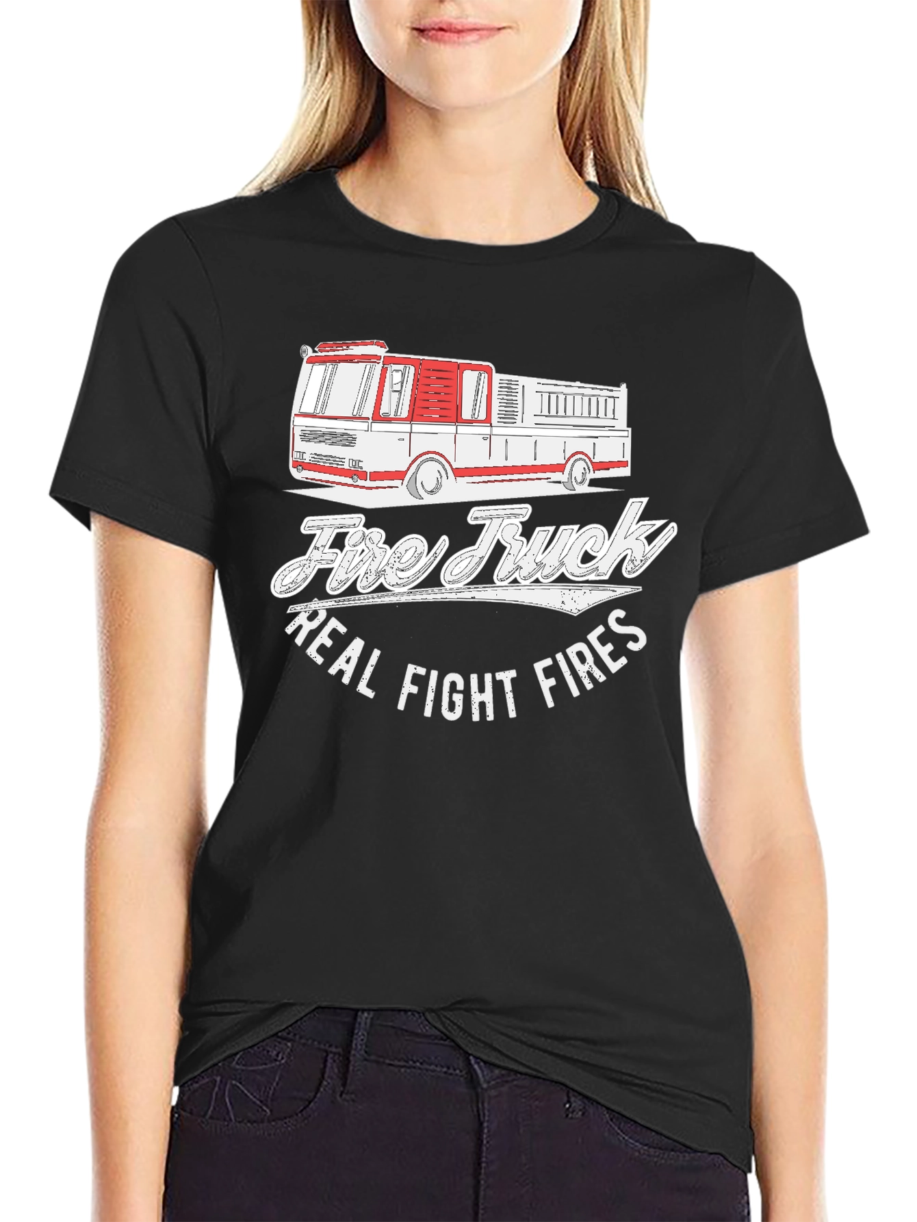 Fire Truck Graphic Tee - Real Fight Fires T-Shirt