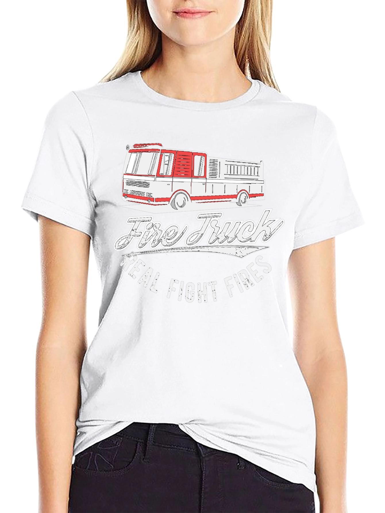 Fire Truck Graphic Tee - Real Fight Fires T-Shirt