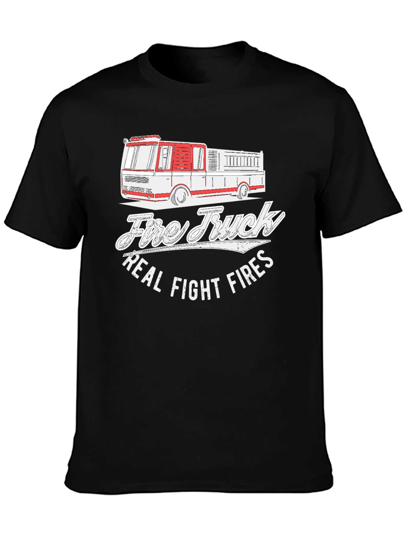 Fire Truck Graphic Tee - Real Fight Fires T-Shirt