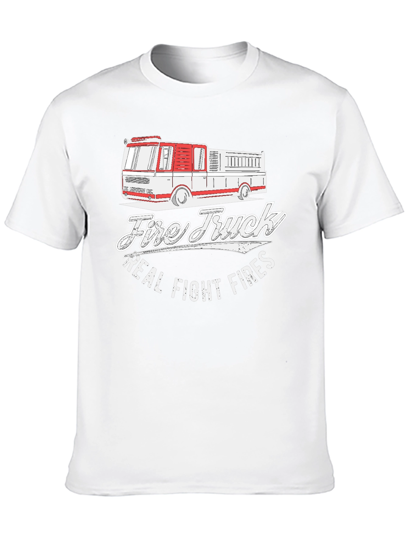Fire Truck Graphic Tee - Real Fight Fires T-Shirt