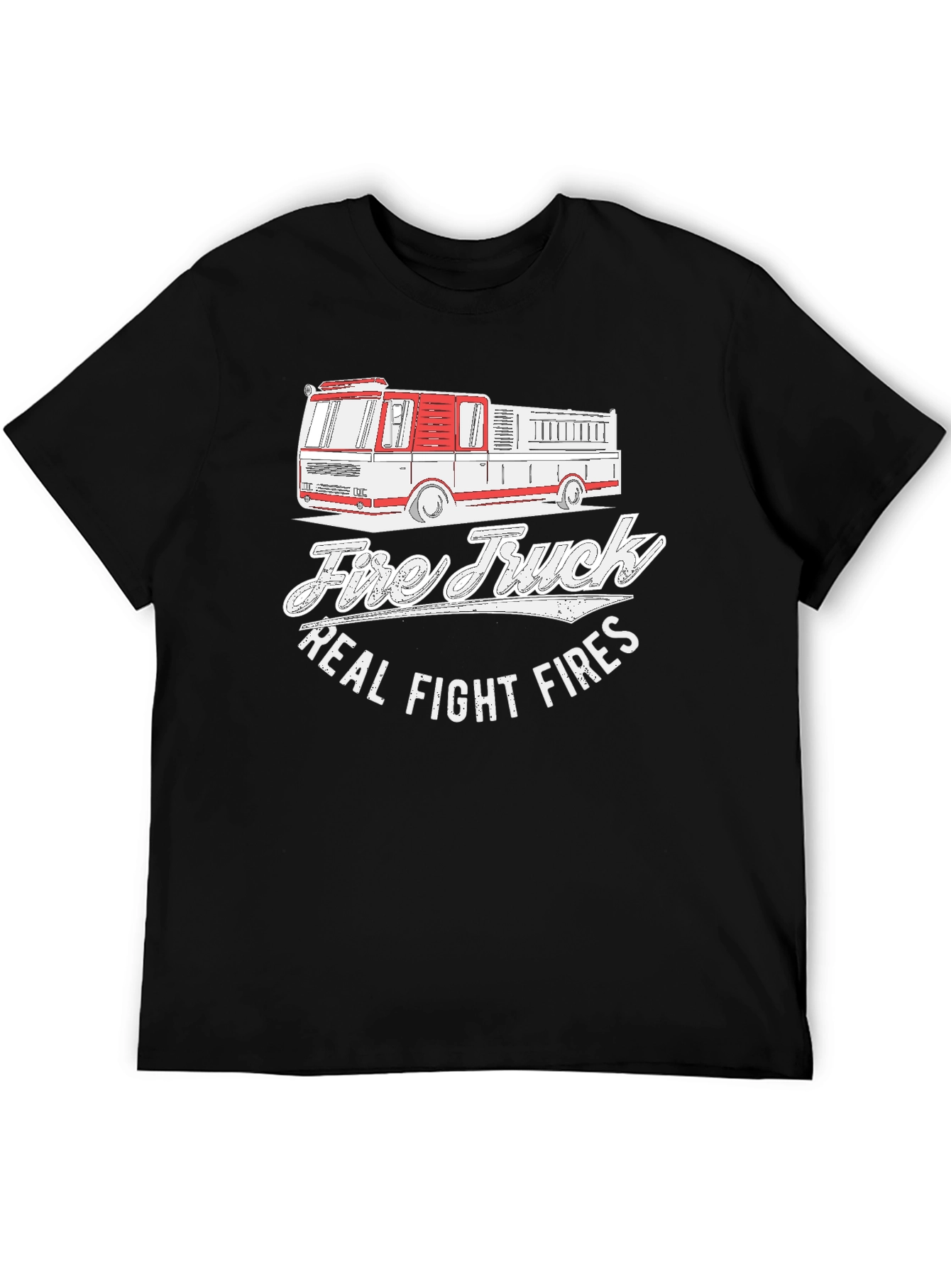 Fire Truck Graphic Tee - Real Fight Fires T-Shirt