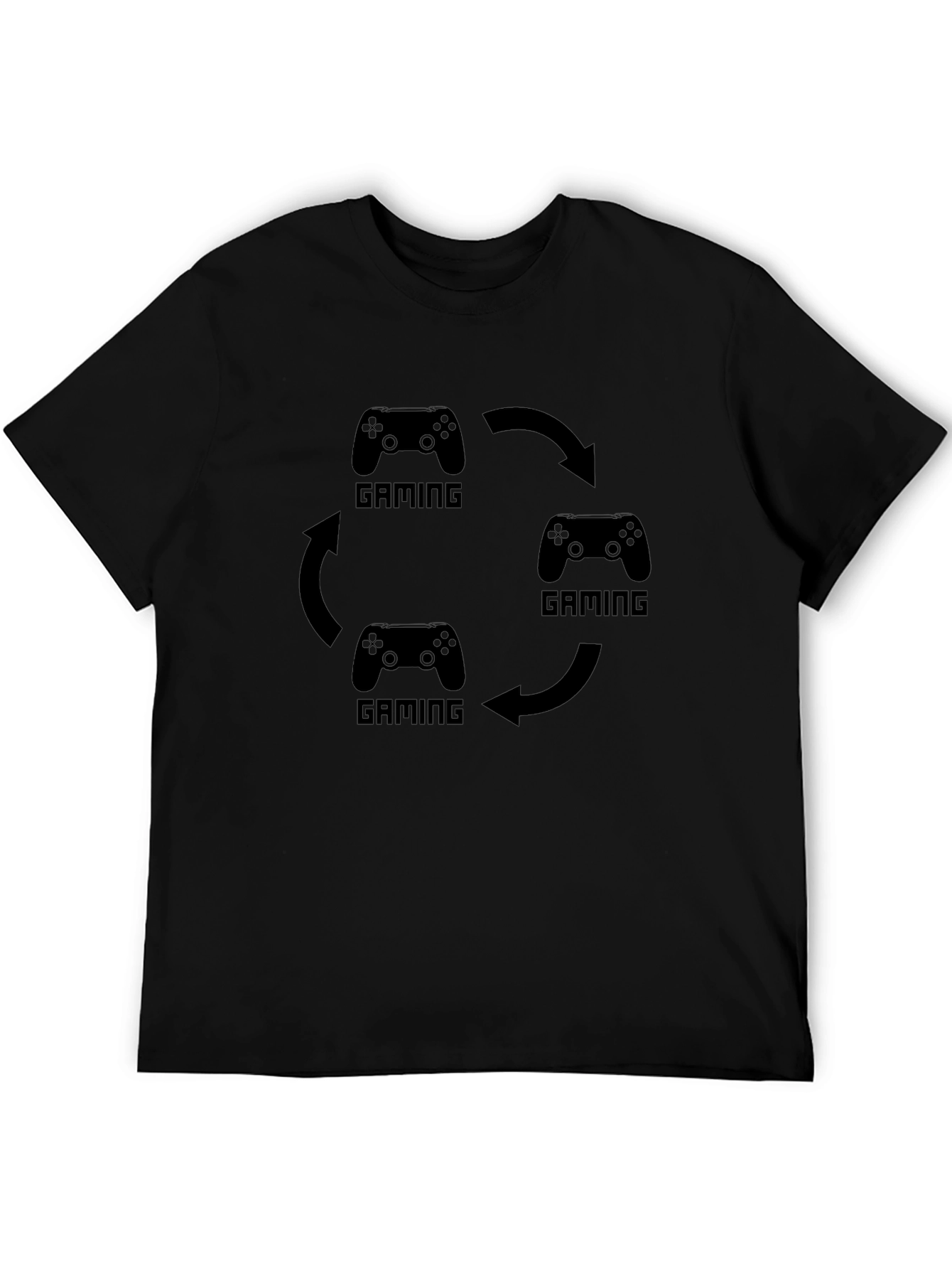 Gaming Cycle Black T-Shirt - Gamer Gift