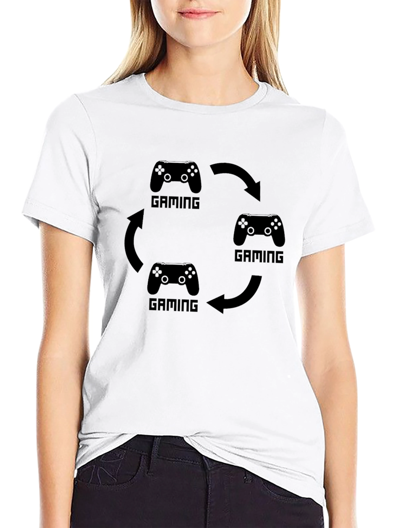 Gaming Cycle Black T-Shirt - Gamer Gift