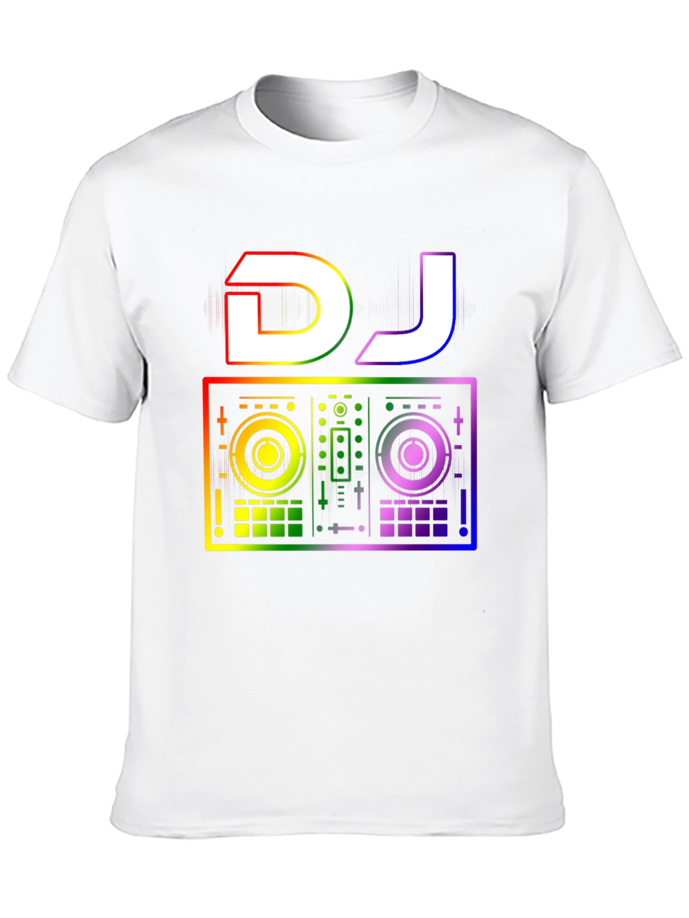Rainbow DJ Graphic T-Shirt - Black Cotton Tee