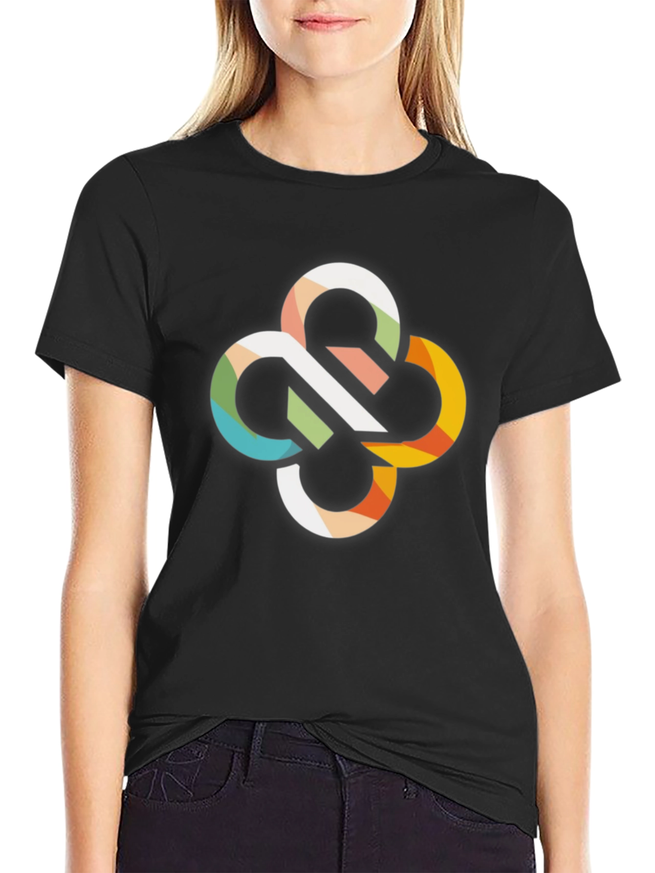 Abstract Pattern Black T-Shirt