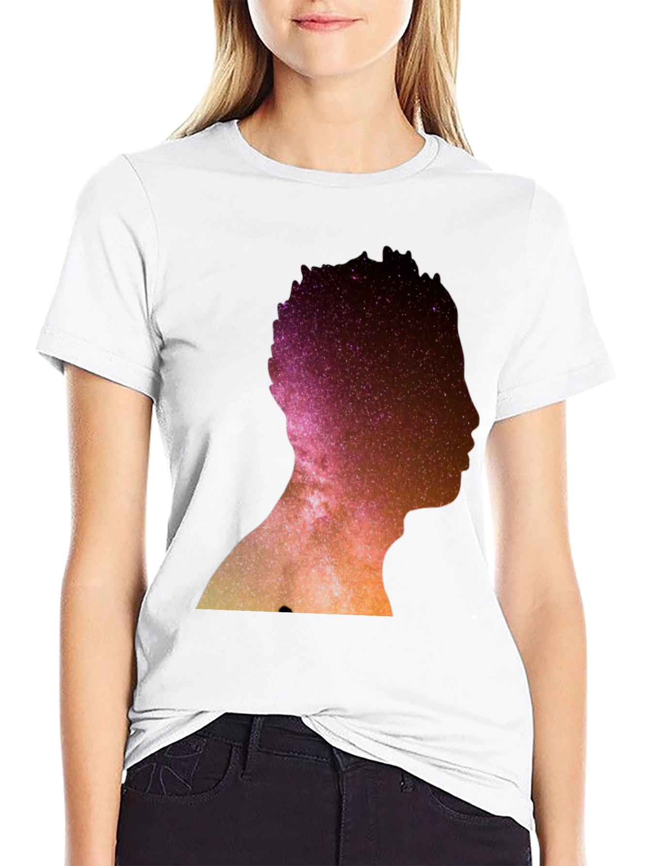 Nebula Silhouette Graphic Tee - Black