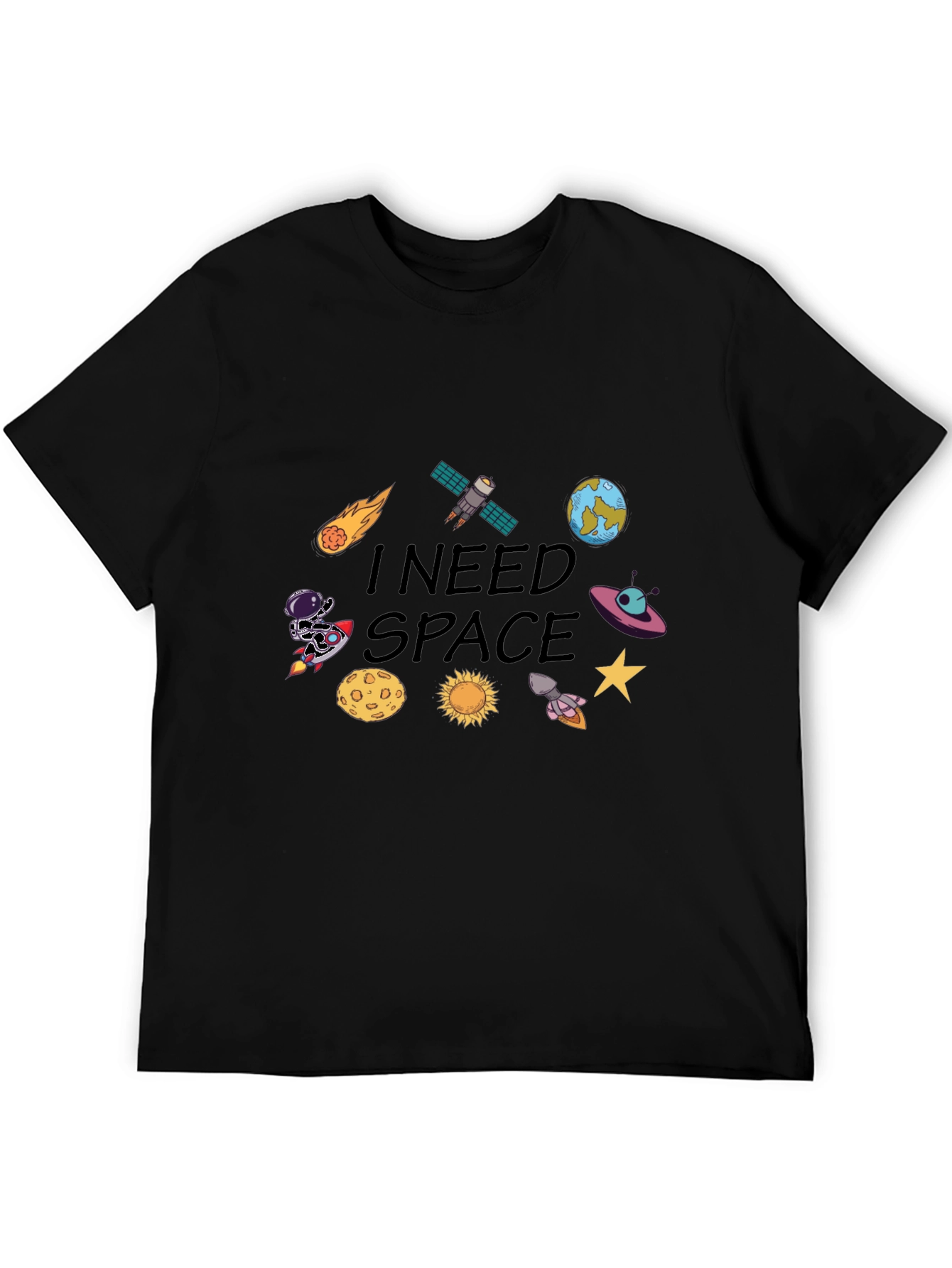 I Need Space Graphic T-Shirt - Mens Black Tee