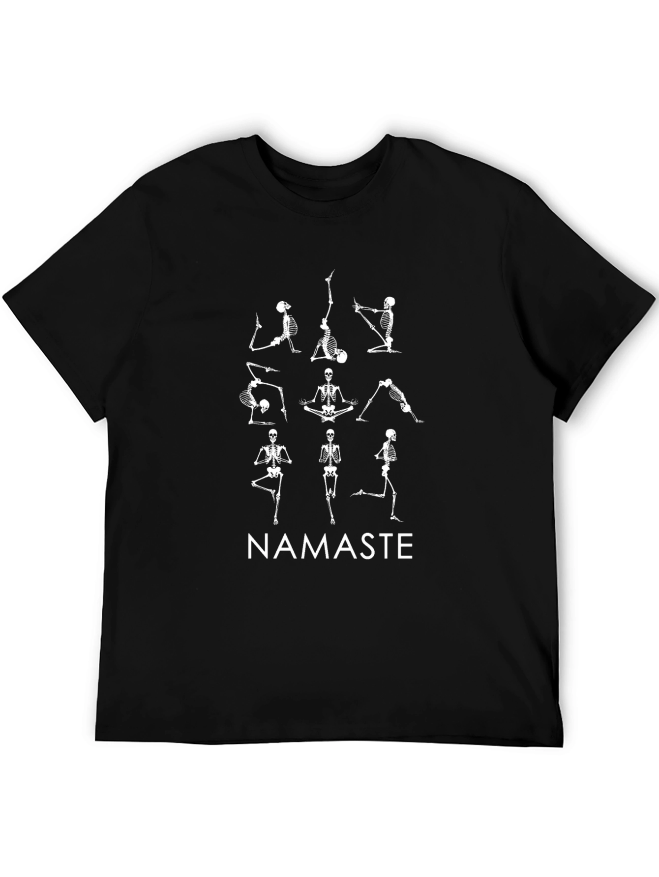 Yoga Skeleton Namaste Black Graphic T-Shirt