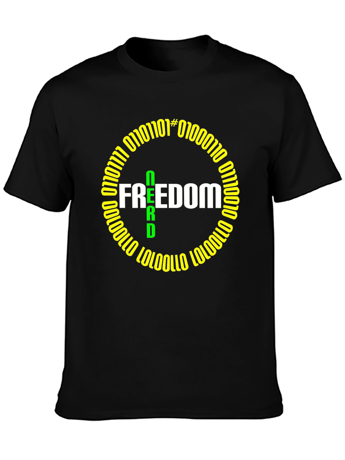 Freedom Nerd Binary Code T-Shirt - Geeky & Stylish