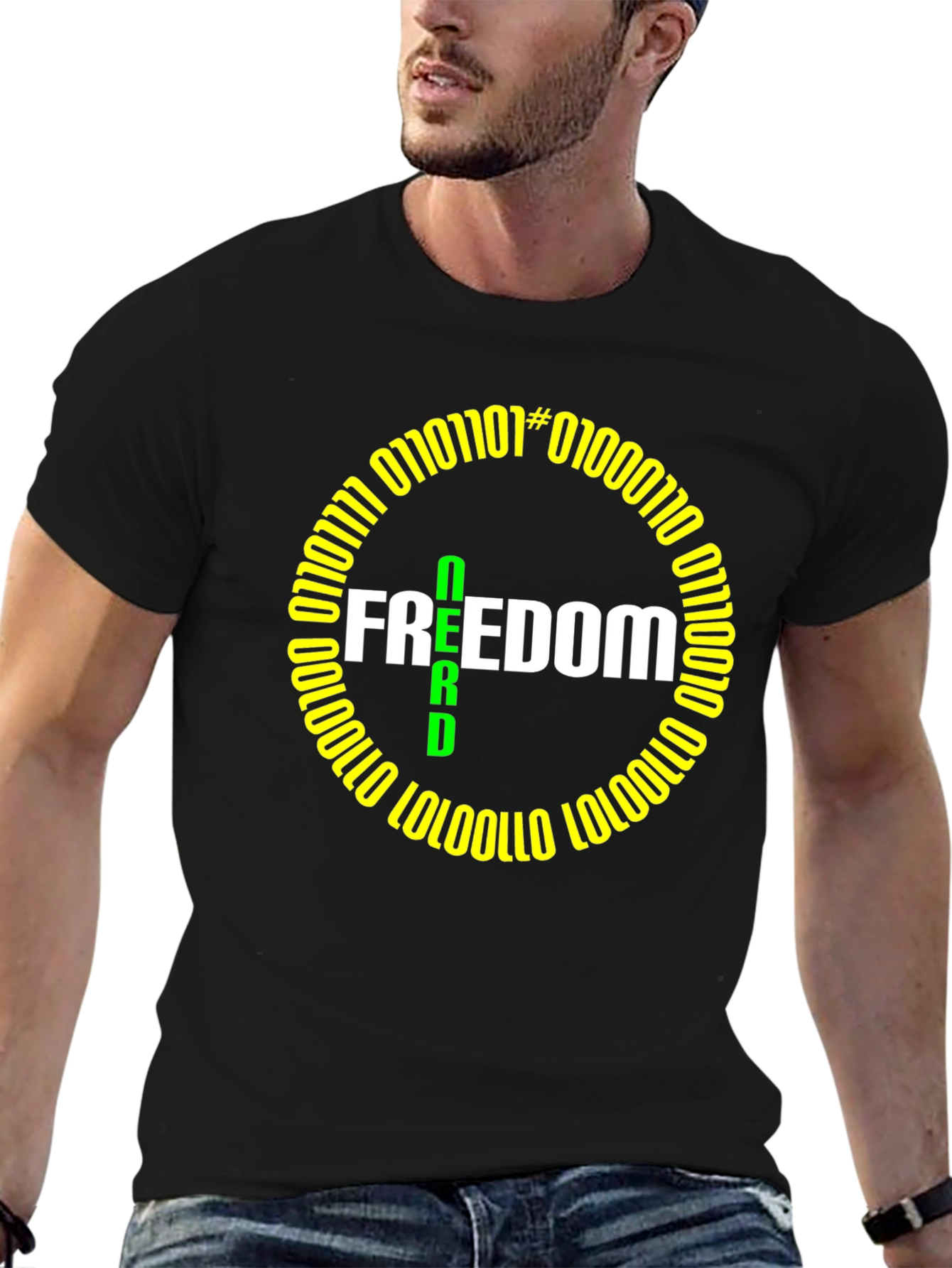 Freedom Nerd Binary Code T-Shirt - Geeky & Stylish