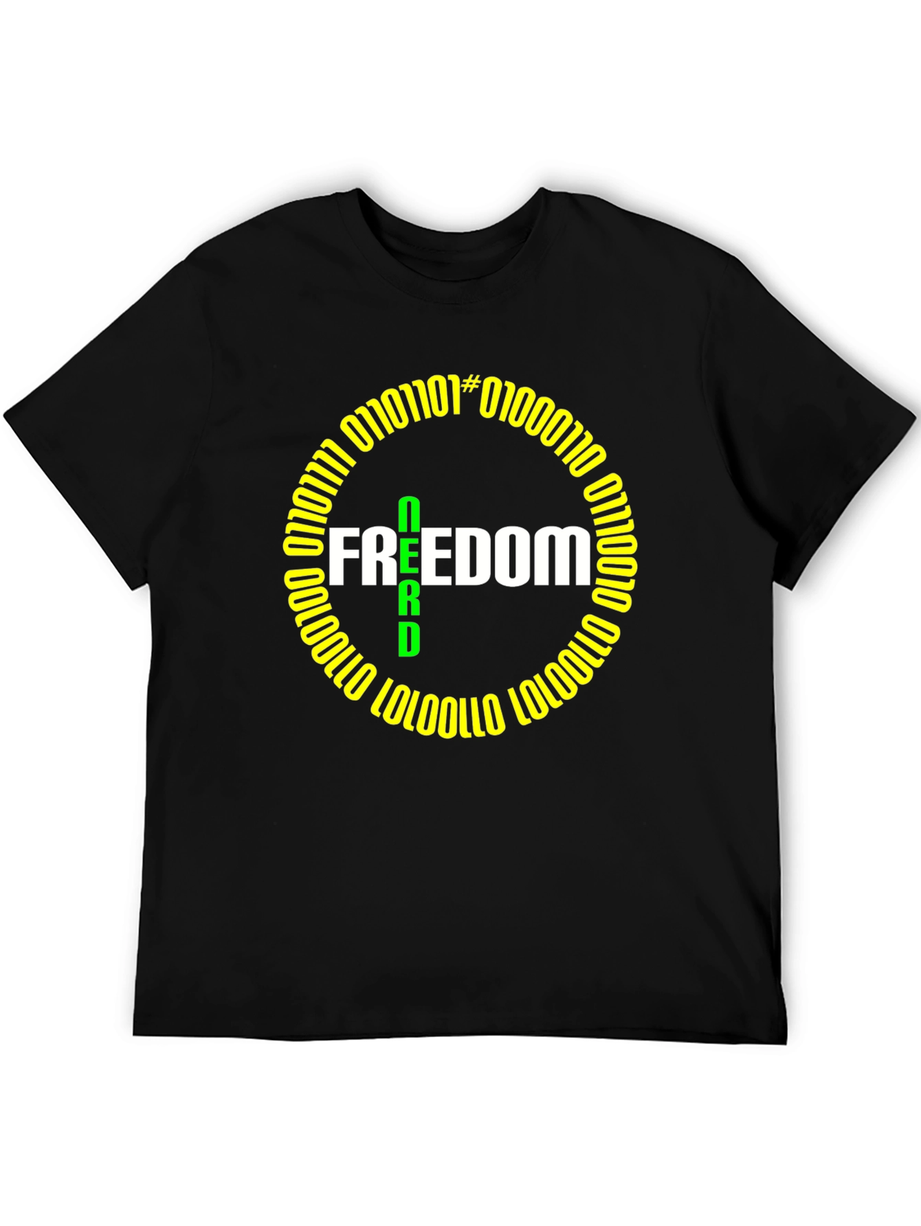 Freedom Nerd Binary Code T-Shirt - Geeky & Stylish