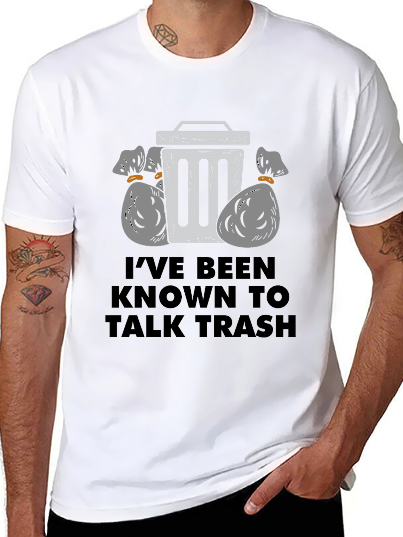 Talk Trash Mens Black Graphic T-Shirt