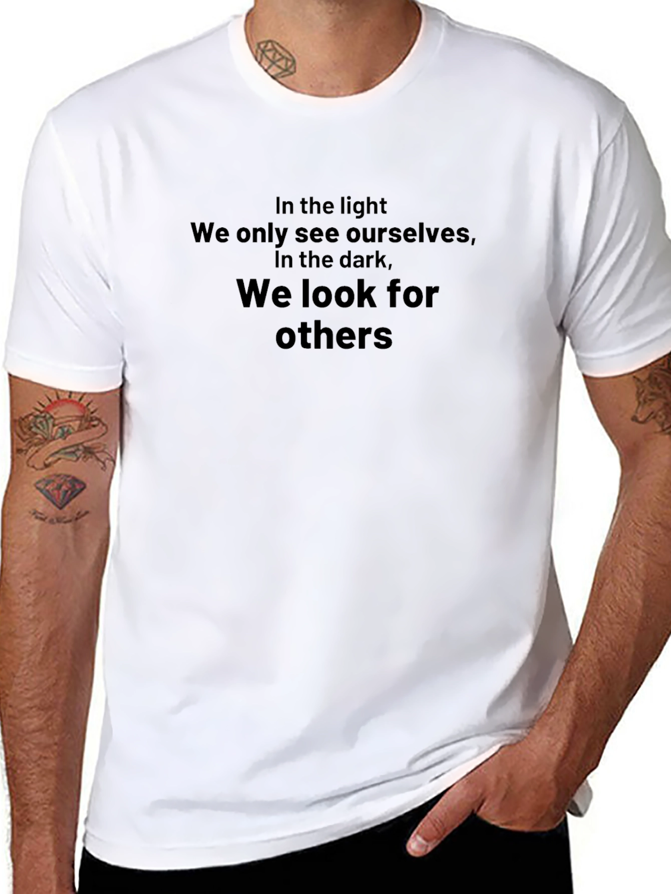 Philosophical Graphic Tee - Light and Dark Saying