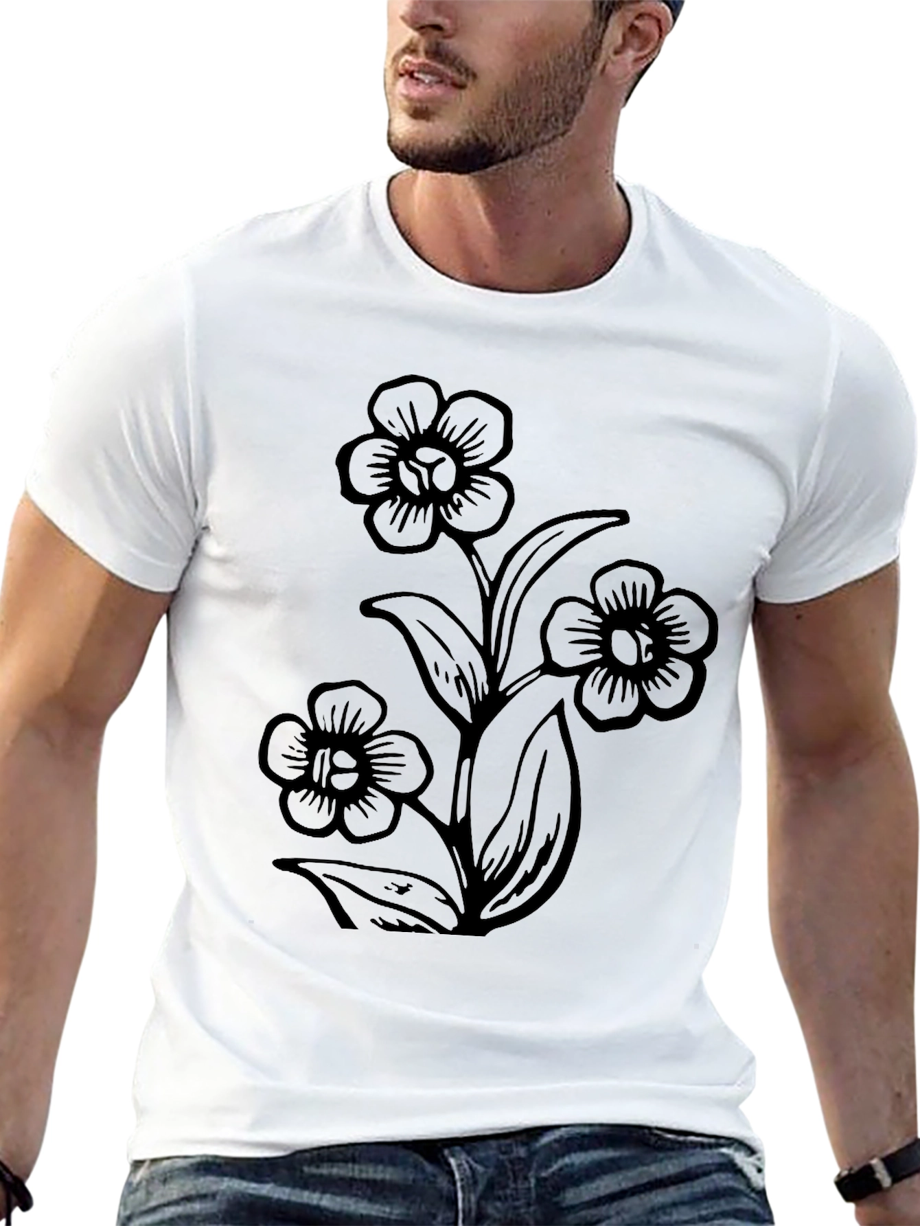 Black Flower Graphic Tee