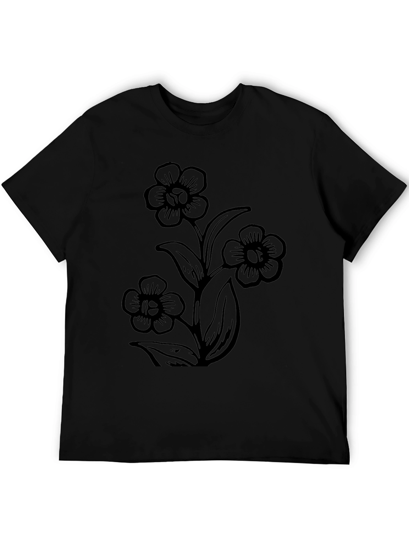 Black Flower Graphic Tee