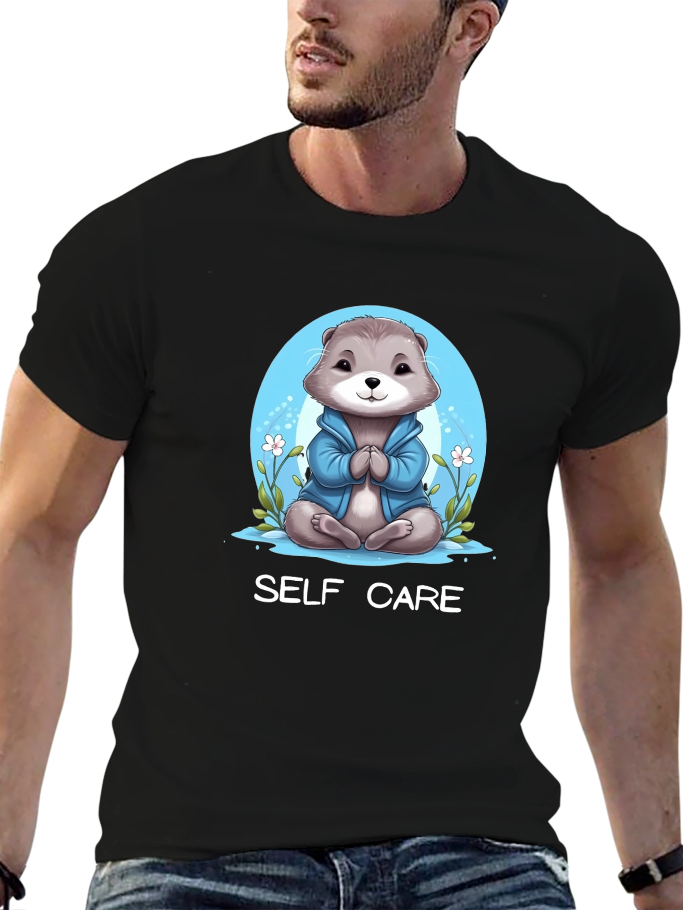 Self Care Otter Graphic Tee - Relax & Recharge