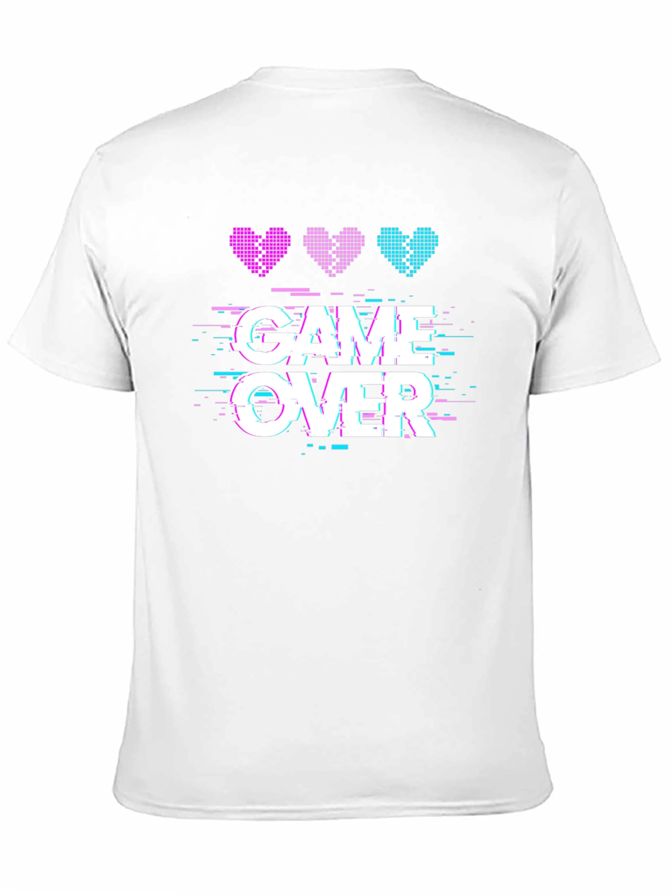 Game Over Pixel Hearts Graphic T-Shirt