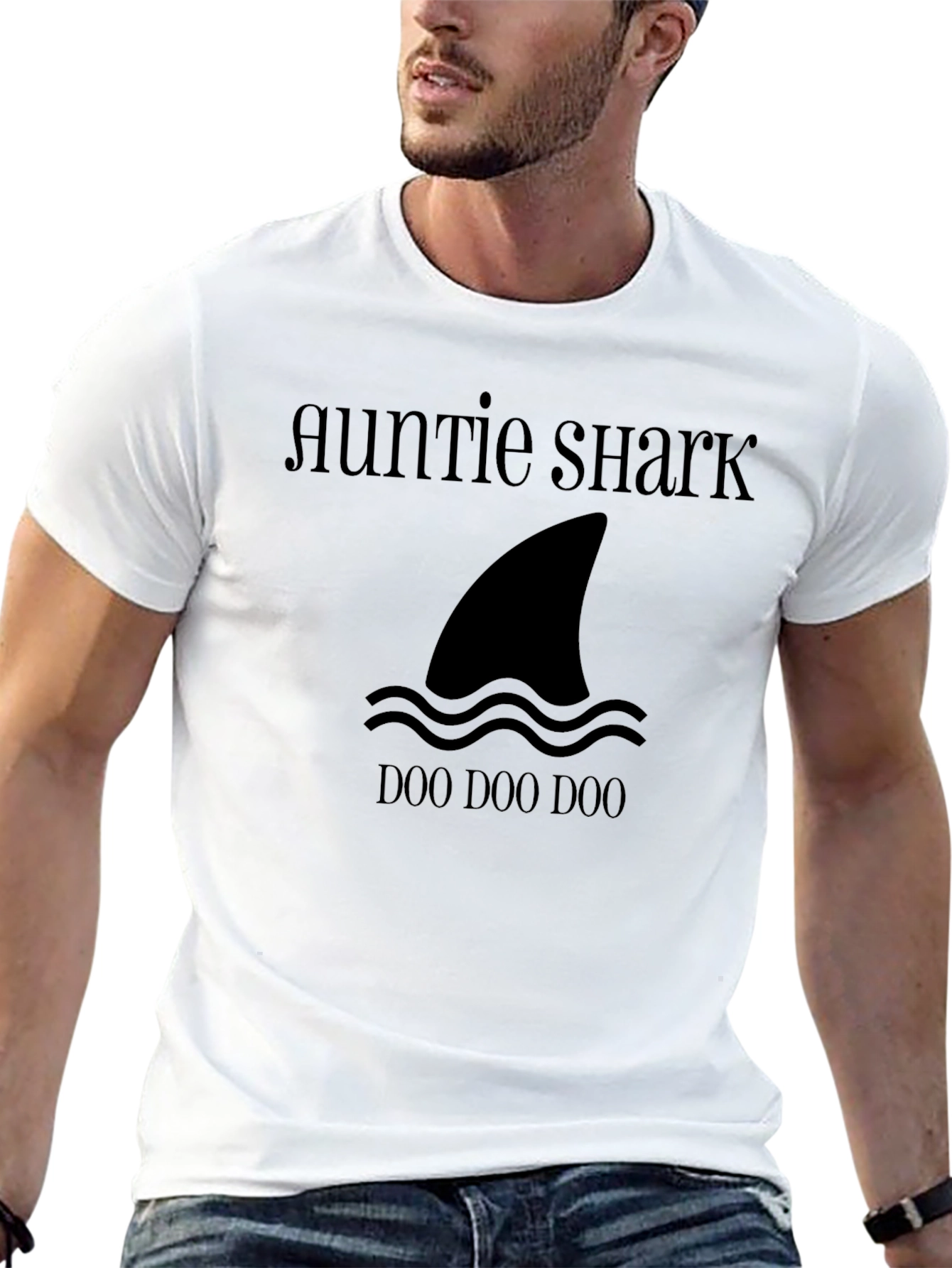 Auntie Shark Doo Doo Doo T-Shirt - Black