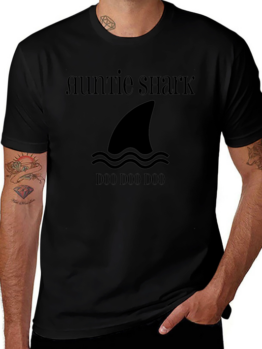Auntie Shark Doo Doo Doo T-Shirt - Black