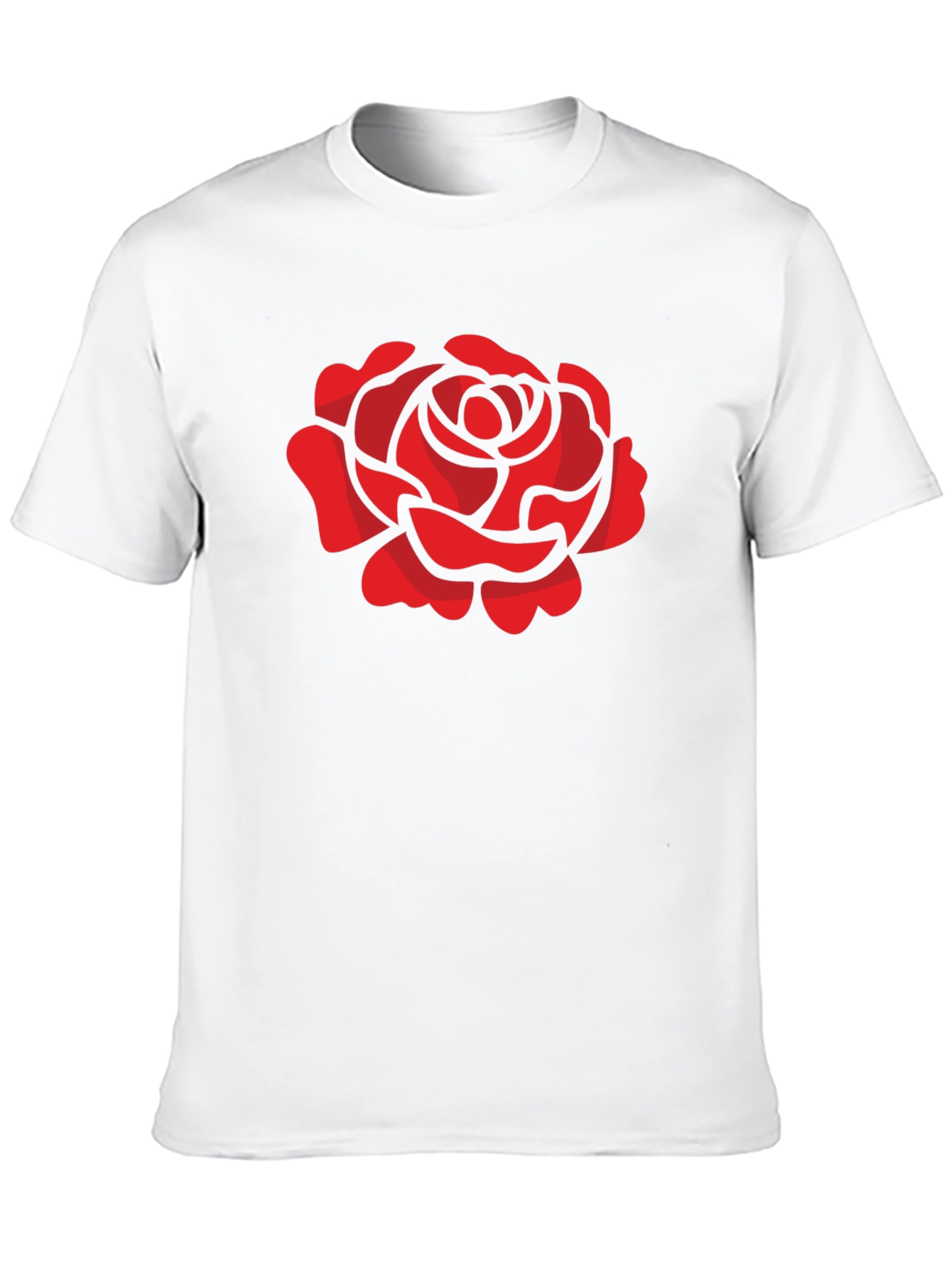 Red Rose Graphic T-Shirt - Stylish Black Tee