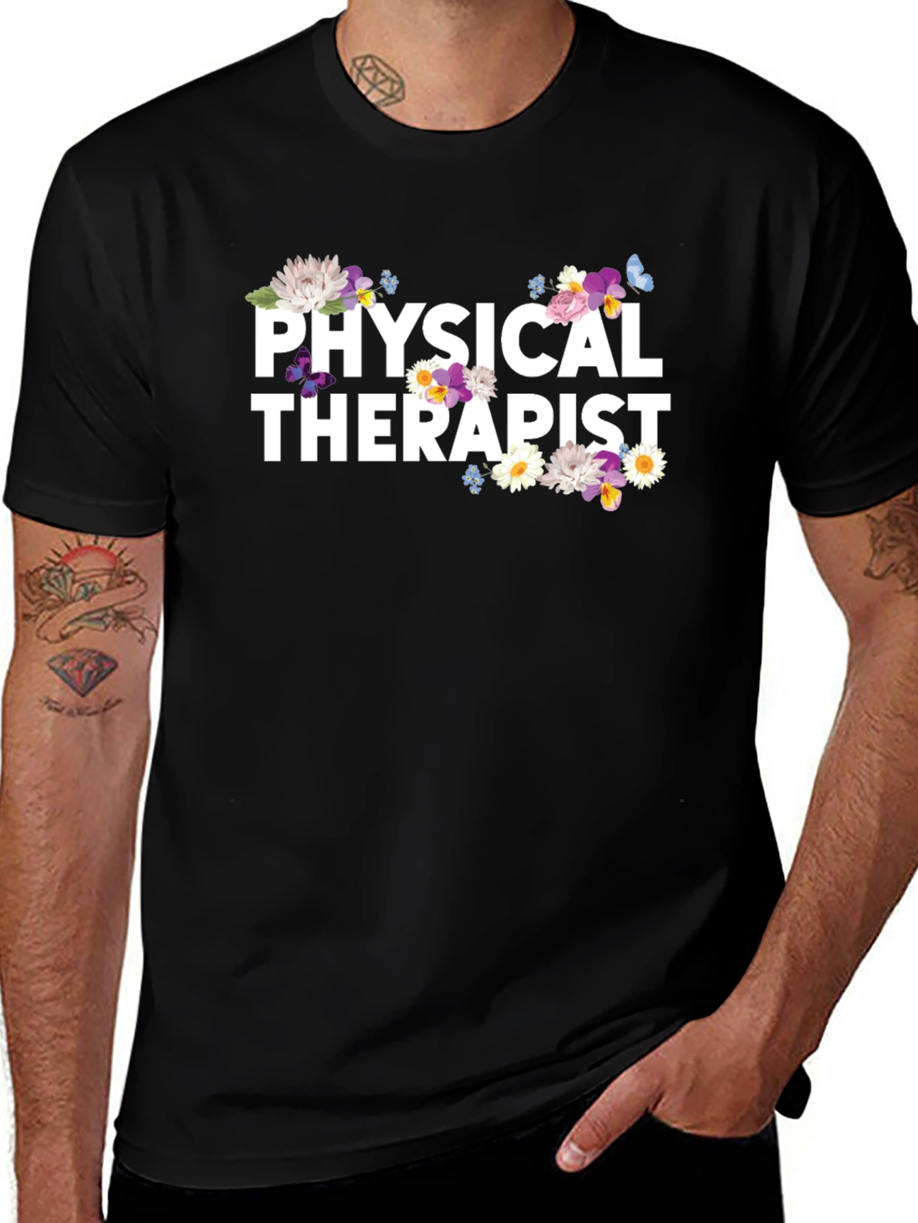 Floral Physical Therapist T-Shirt