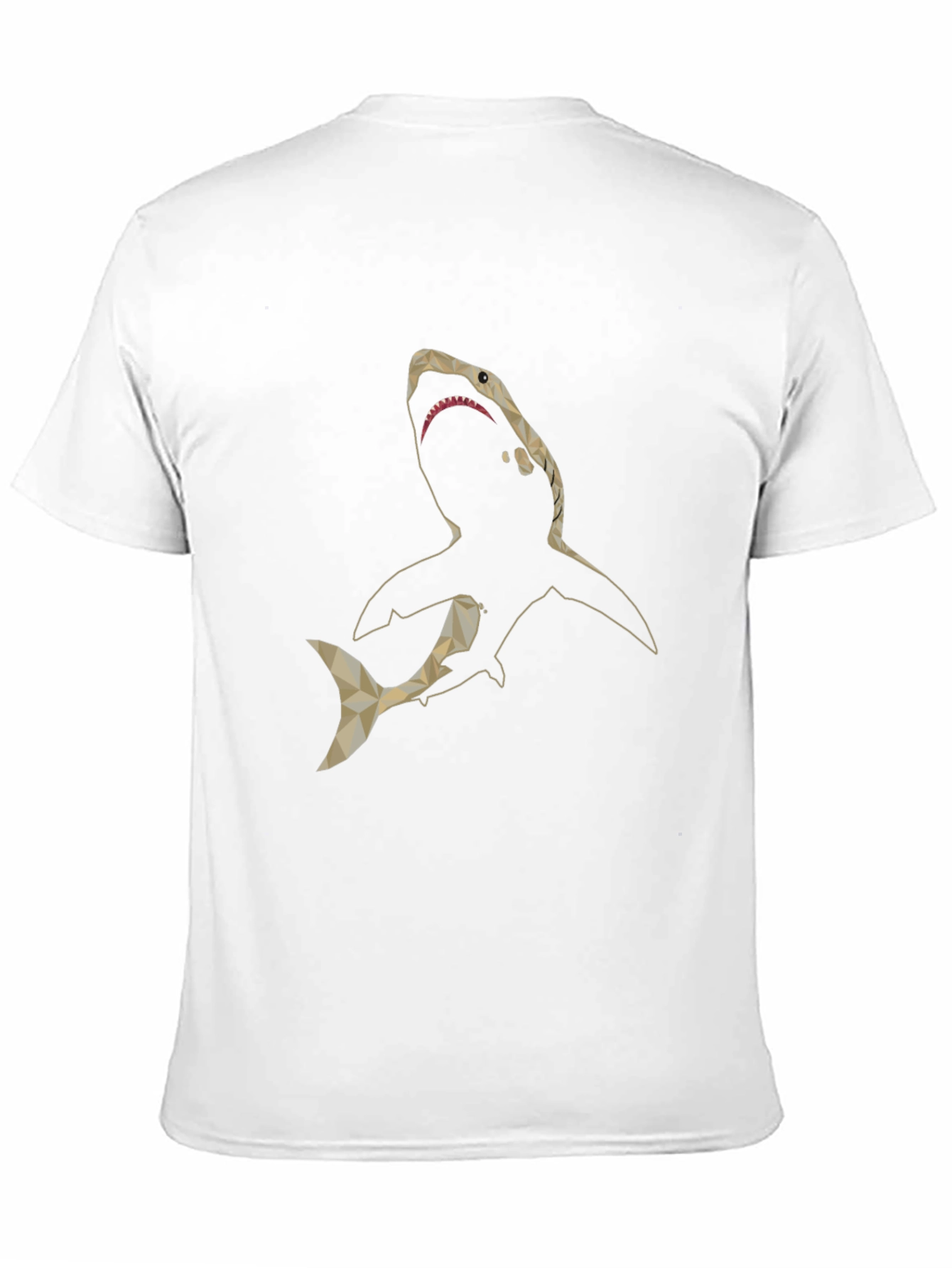 Geometric Shark Graphic Print Black T-Shirt