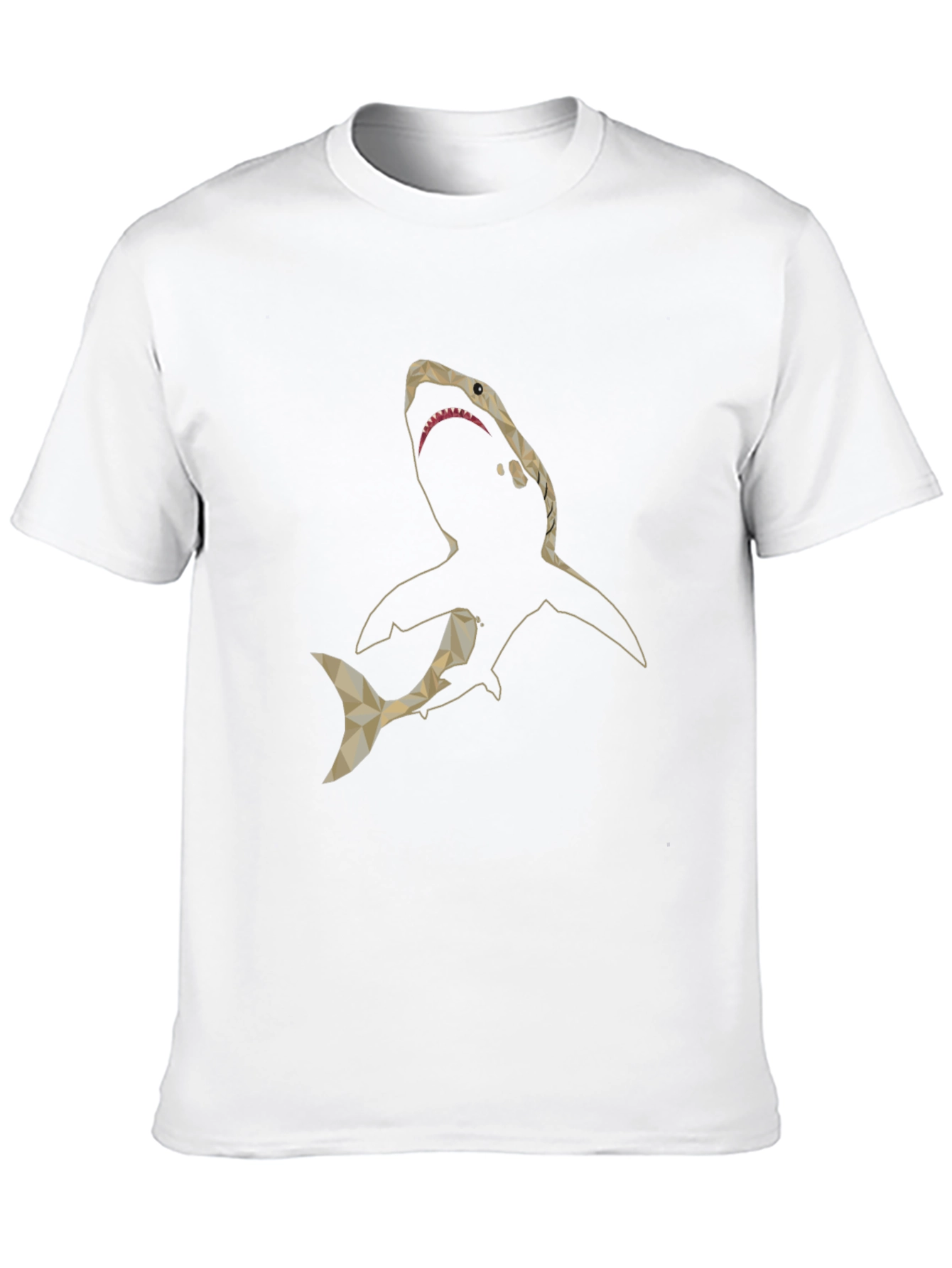 Geometric Shark Graphic Print Black T-Shirt
