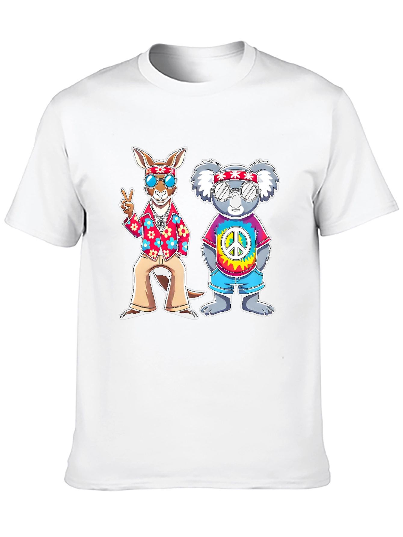 Hippie Kangaroo & Koala Graphic T-Shirt