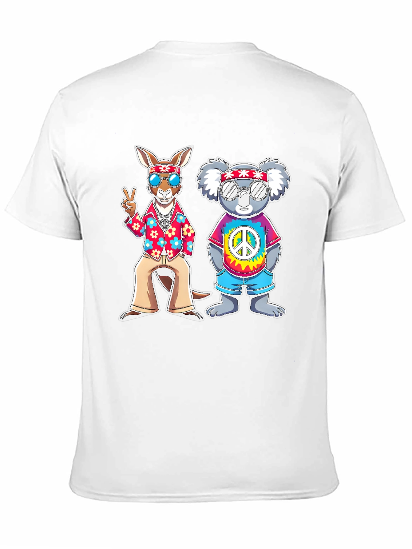 Hippie Kangaroo & Koala Graphic T-Shirt