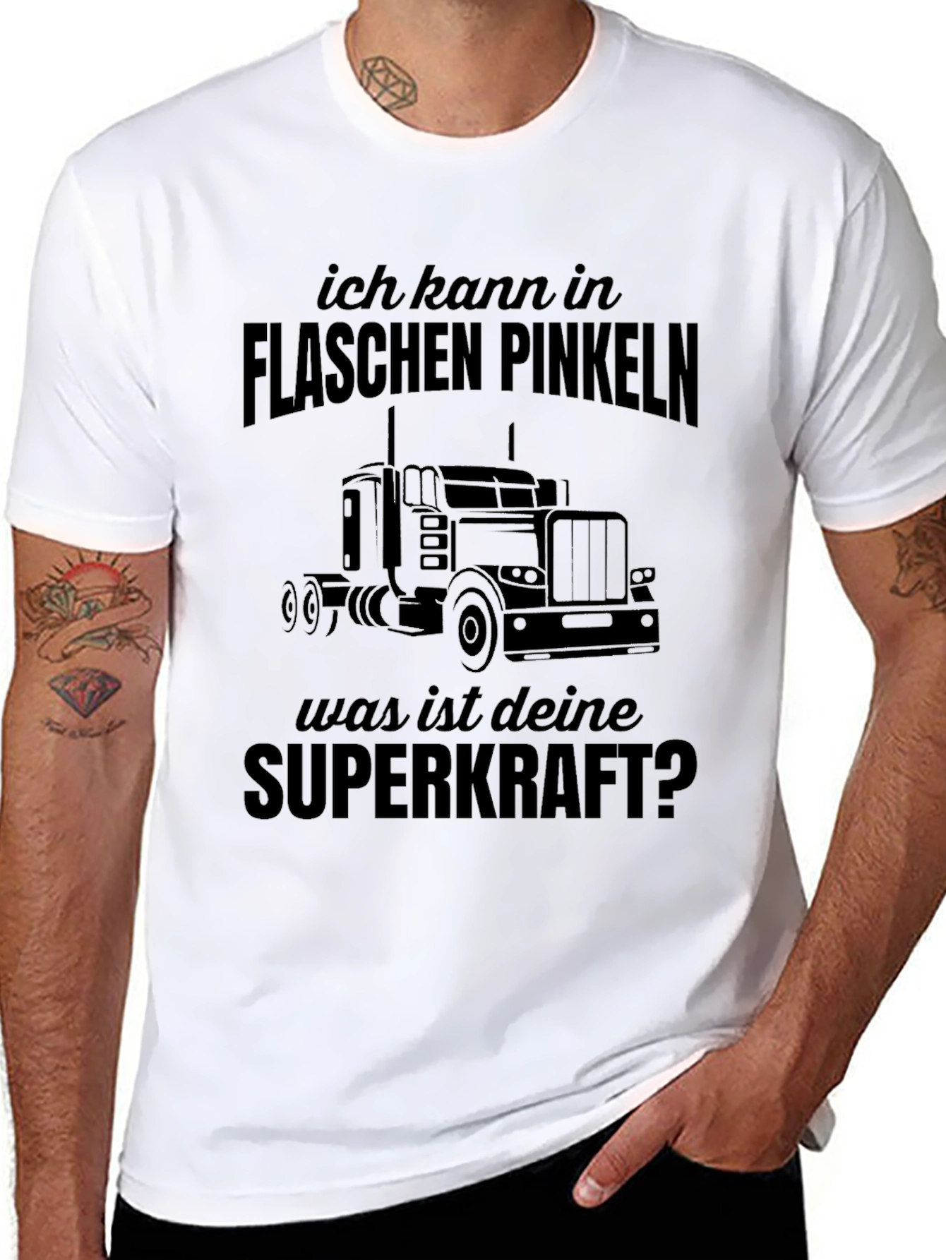 Trucker Superkraft T-Shirt - Funny German Slogan