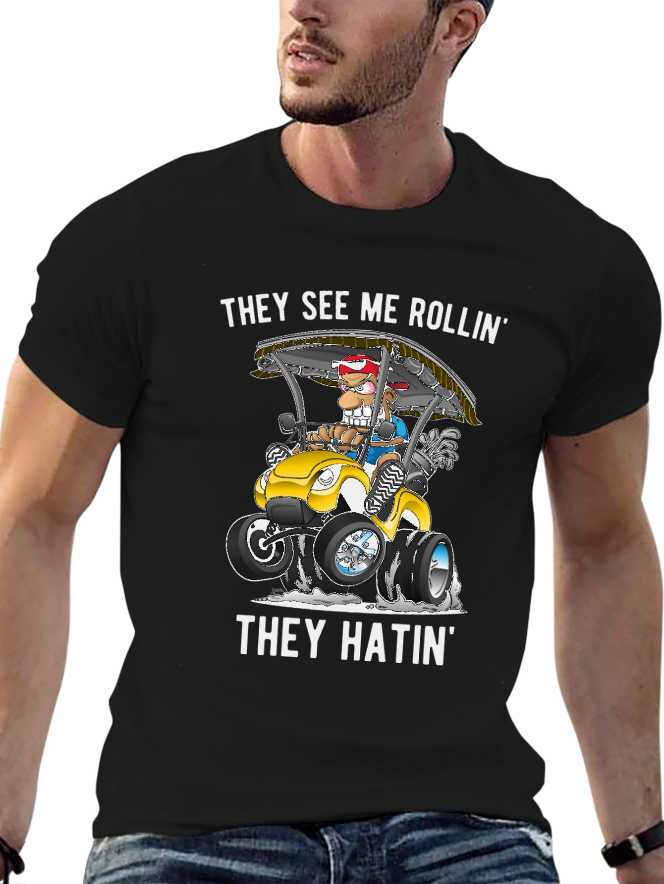 Rollin Golf Cart Graphic Tee