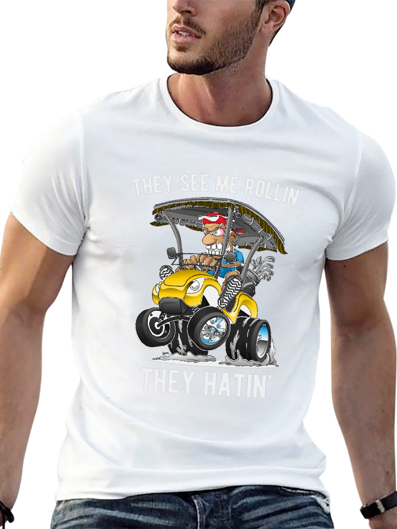 Rollin Golf Cart Graphic Tee
