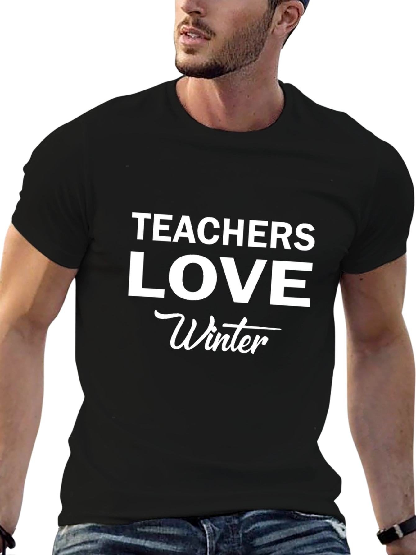Teachers Love Winter T-Shirt - Black